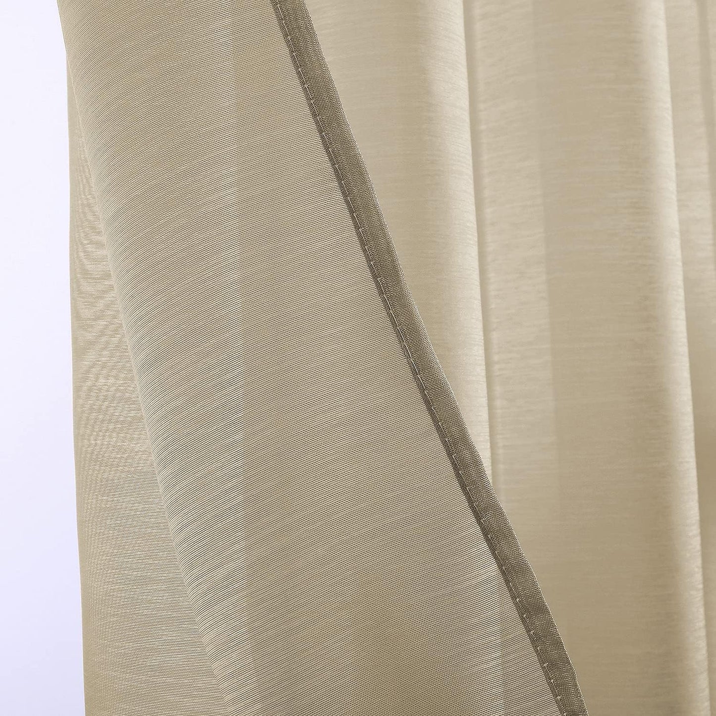 108 Inch Extra Length Sheer Curtains for Bedroom - Grommet Top Solid Luxury Soft Gauze Voile Window Panels for Patio(52 W x 108 L,Taupe,2 Pieces)