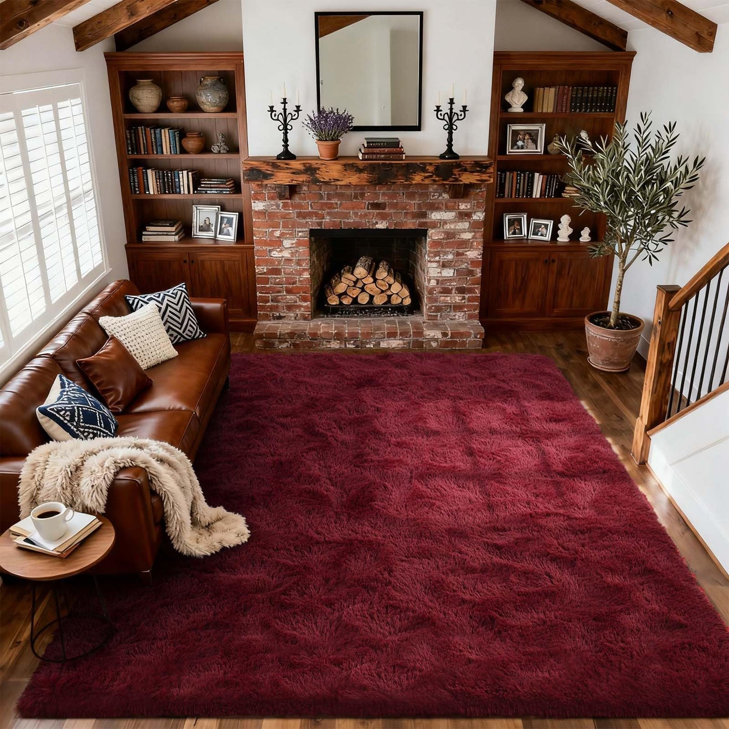 6x9 Ft Large Shag Rugs for Living Room Decor, Tie-Dyed Ultra Soft Fluffy Furry Area Rugs for Bedroom Indoor Floor, Aesthetic Carpet for Kids Home (Dark Grey)