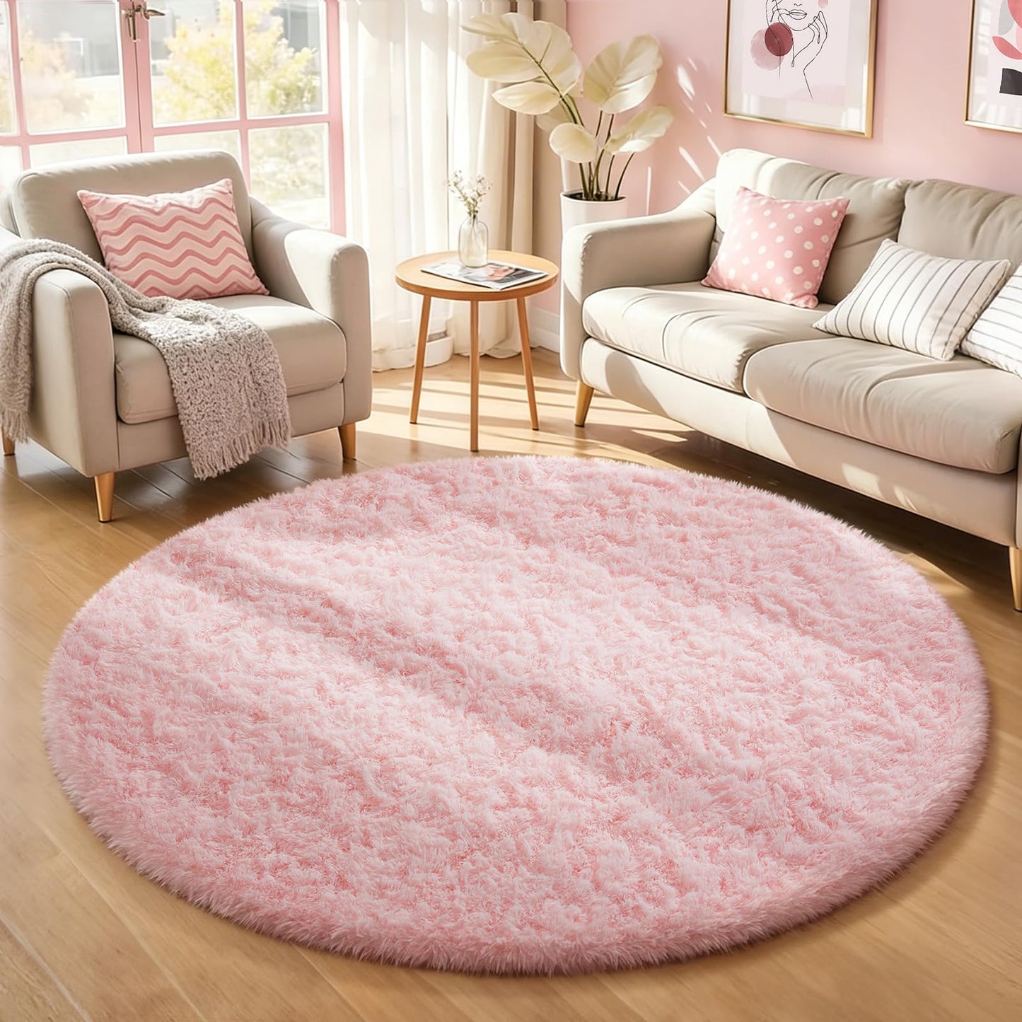 Ophanie Area Rugs for Living Room Bedroom, Washable Non-Slip Fluffy Soft Grey Shag Carpet, Indoor Floor Gray 4x6 Fuzzy Shaggy Living Room Plush Rug for Kids Home Dorm Decor Aesthetic