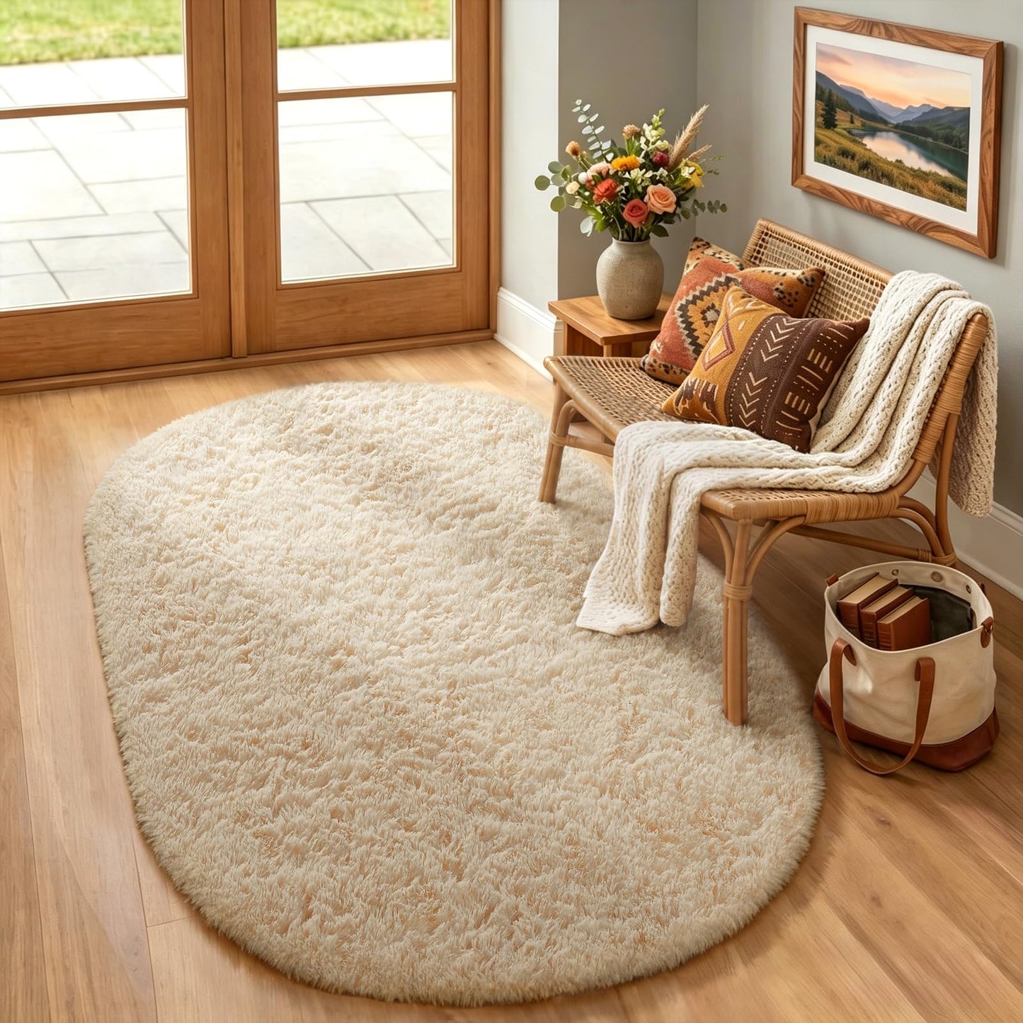 Ophanie Area Rugs for Living Room Bedroom, Washable Non-Slip Fluffy Soft Grey Shag Carpet, Indoor Floor Gray 4x6 Fuzzy Shaggy Living Room Plush Rug for Kids Home Dorm Decor Aesthetic