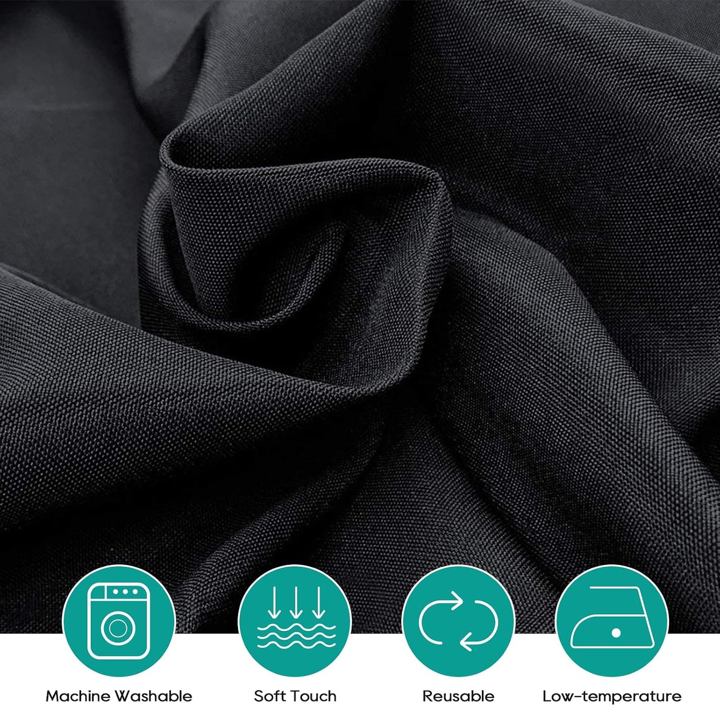 Surmente 10 Pack 132 Inch Black Tablecloths for Round Tables | Dining Table Cover Protector, Wrinkle Free, Washable Polyester Fabric, Round Table Cloth for Wedding, Banquet, Restaurant
