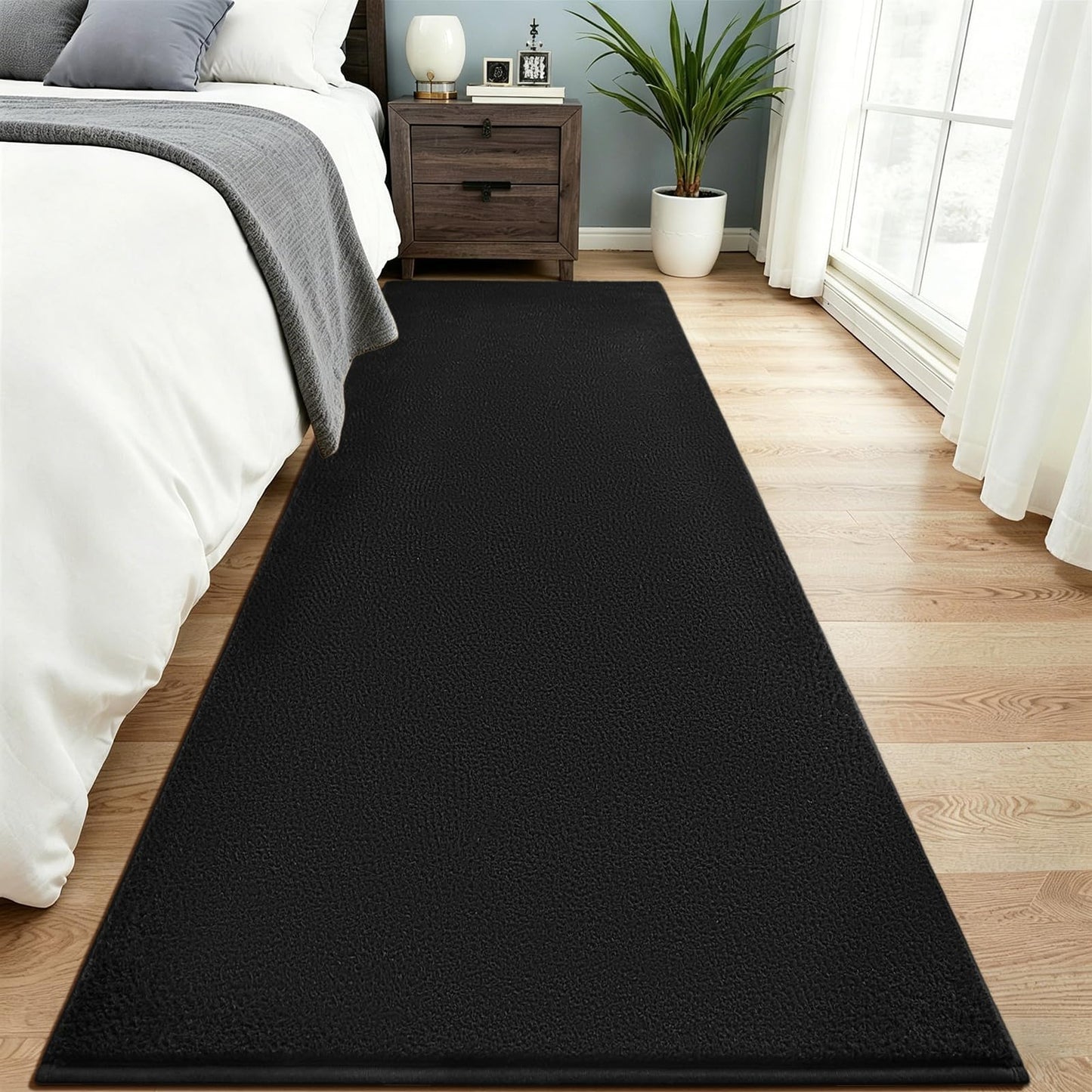 Vasofe Black Area Rugs for Living Room Bedroom, 4x6 Modern Memory Foam Rug | Thickened Throw Carpet, Super Soft Kids Boys Girls Rug, Non Slip Washable Carpets for Dorm Nursery Classroom Office Decor