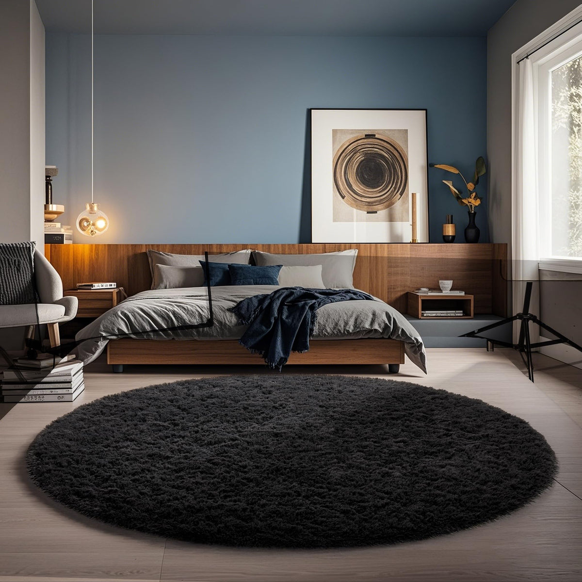 Ophanie 8x10 Area Rugs for Living Room, Washable Non-Slip Fluffy Soft Large Shag Bedroom Carpet, Ivory Big Indoor Nursery Rug, Carpets for Boy and Girls Room Dorm Decor with Over 99 pcs Pile fibers