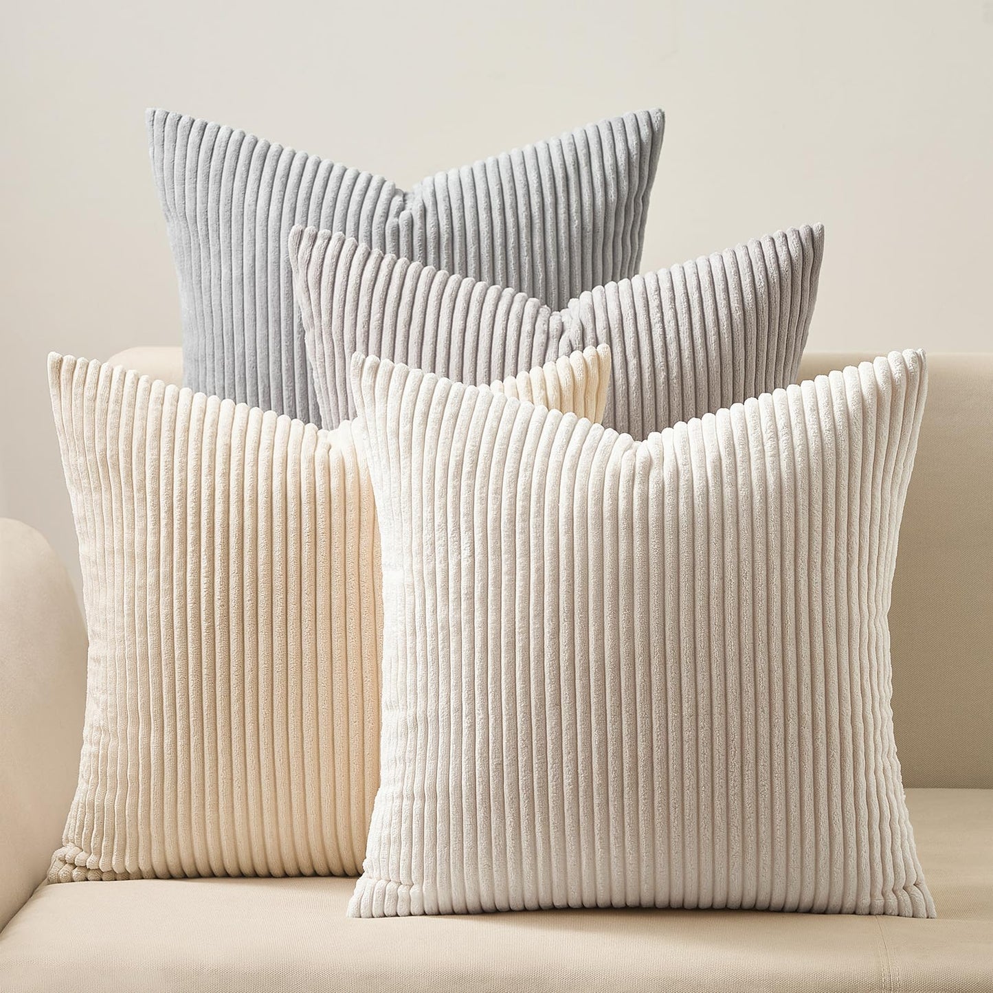 Topfinel Decorative Throw Pillow Covers Cushion Cases, Set of 4 Soft Velvet Modern Double-Sided Designs, Mix and Match for Boho Farmhouse Fall Home Decor (18x18 inch, Orange/Teal)