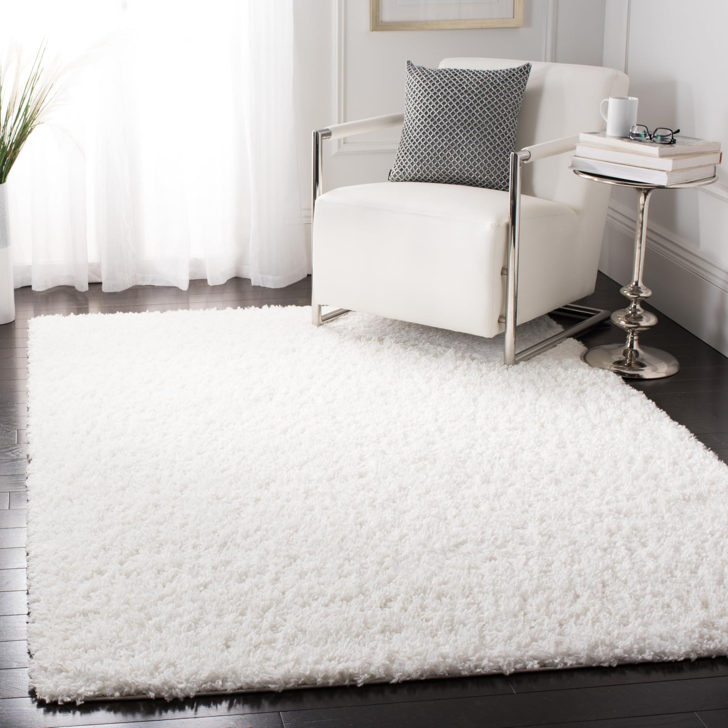 SAFAVIEH August Shag Collection Area Rug - 10' x 14', Green, Solid Design, Non-Shedding & Easy Care, 1.5-inch Thick Ideal for High Traffic Areas in Living Room, Bedroom (AUG200Y)
