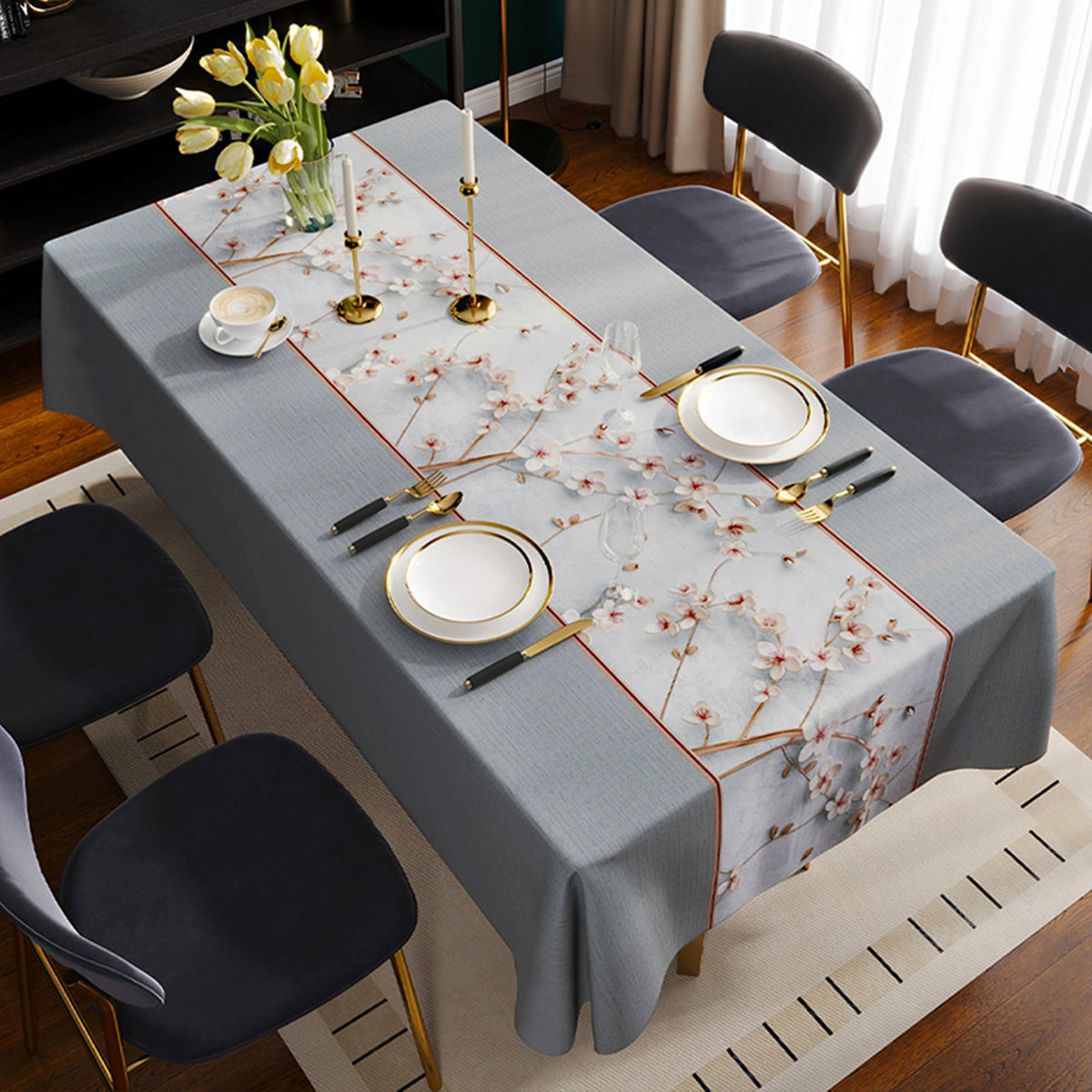 Rectangle Table Cloth,100% Waterproof Tablecloth Oil Proof Spill Proof Vinyl Table Cloth, Wipe Clean Plastic Table Cover for Dining, Camping, Indoor and Outdoor 52" x 70",Leaves