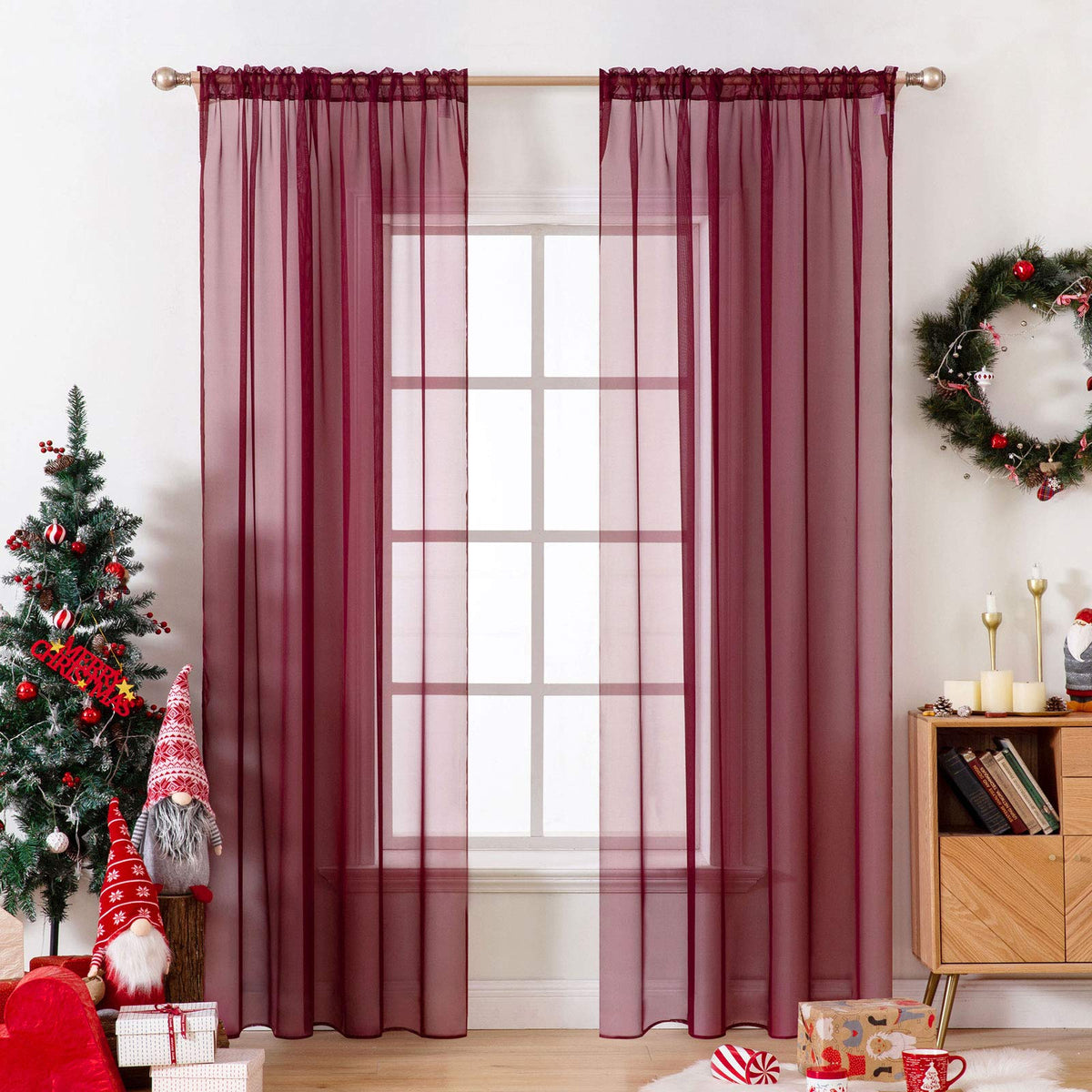 MIULEE 2 Panels White Sheer Curtains for Living Room 54 X 84 Inches | Window, Solid Color, Elegant Window Voile Panels, Bedroom, Living Room, Drapes, Treatment
