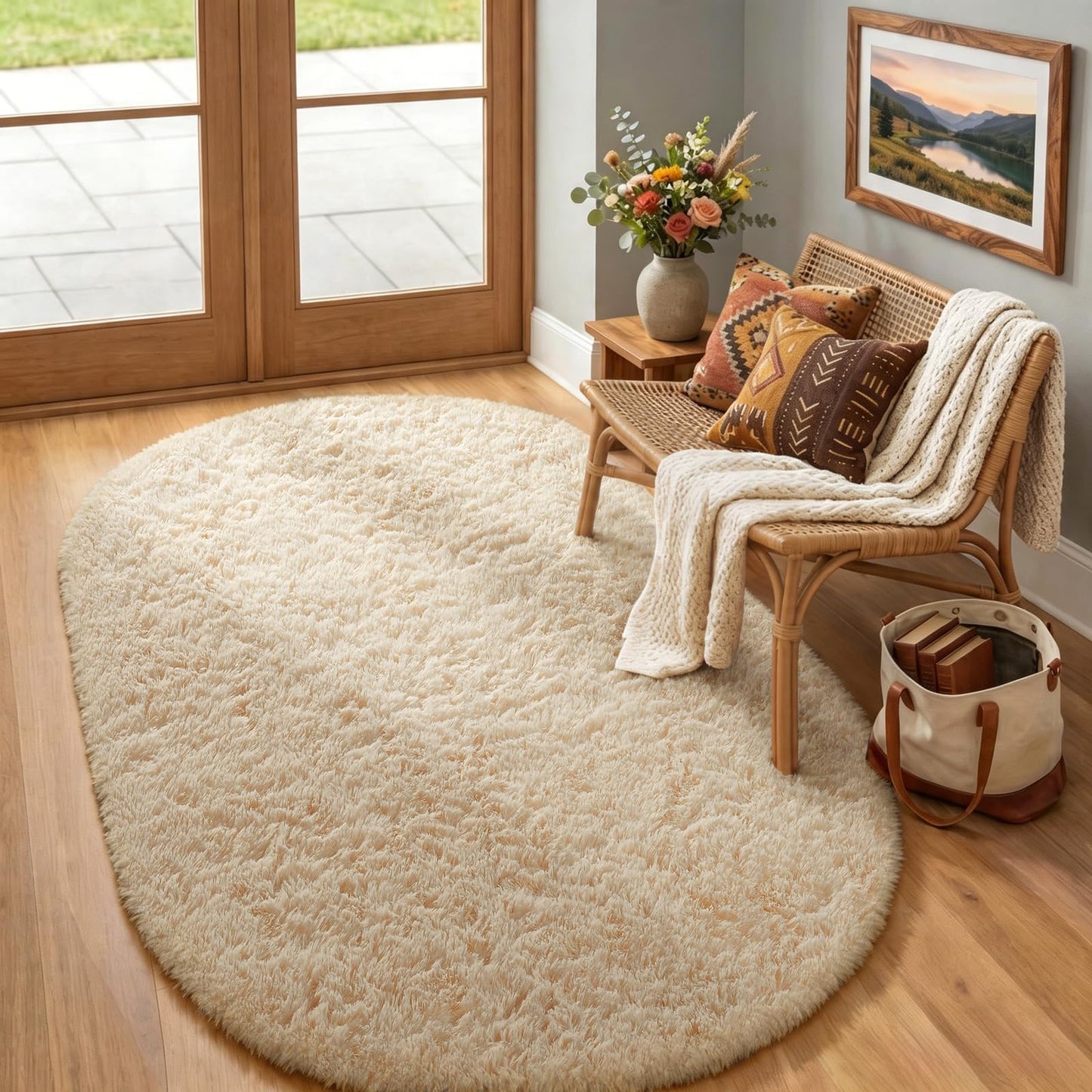 Ophanie Area Rugs for Living Room Bedroom, Washable Non-Slip Fluffy Soft Grey Shag Carpet, Indoor Floor Gray 4x6 Fuzzy Shaggy Living Room Plush Rug for Kids Home Dorm Decor Aesthetic