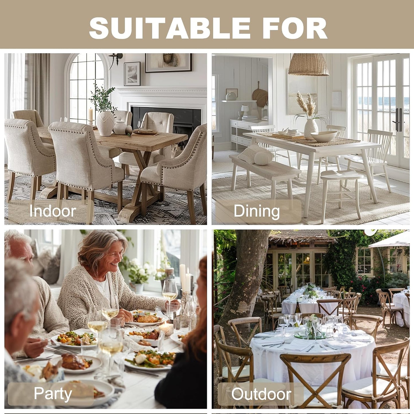 Beige Faux Linen Rectangle Tablecloth 60 x 102 Inch for Dining Room | Linen Texture Table Cover, Wrinkle and Stain Resistant, Durable and Washable Table Cloth for Kitchen Party Home Decor