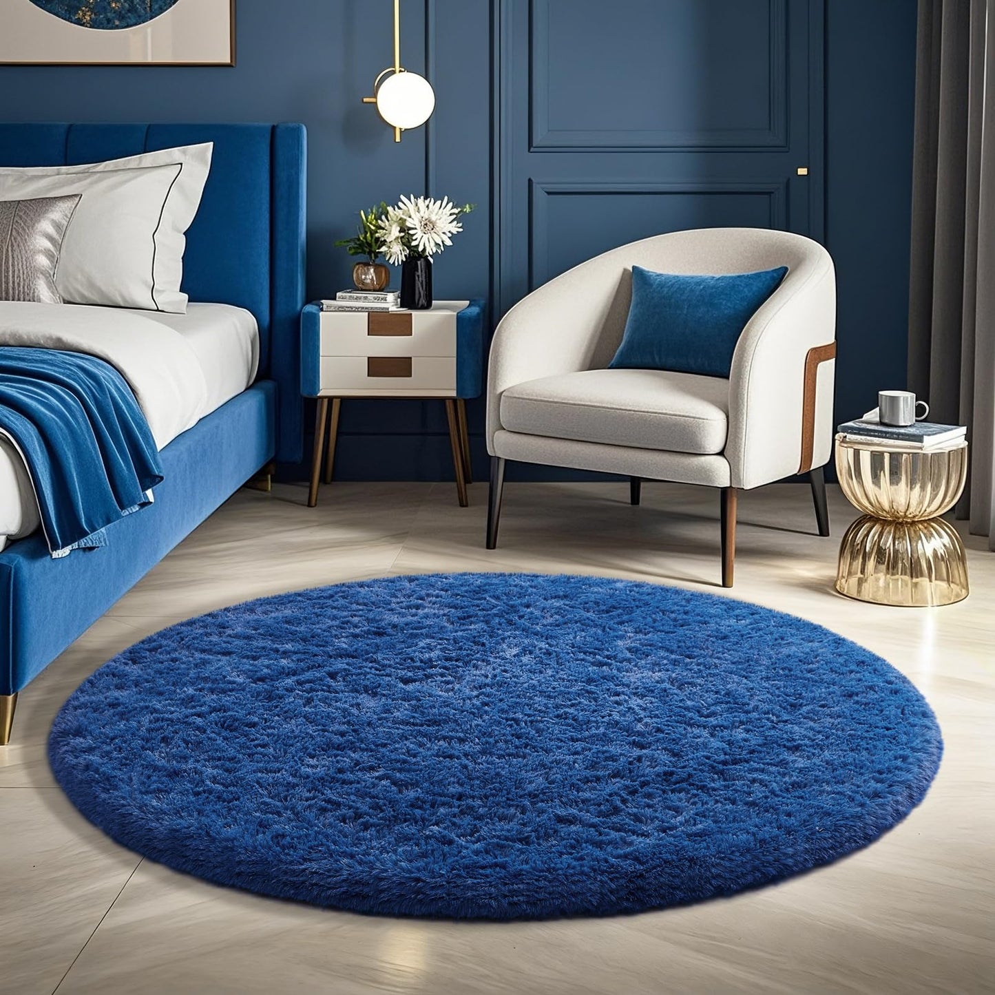 Ophanie 8x10 Area Rugs for Living Room, Washable Non-Slip Fluffy Soft Large Shag Bedroom Carpet, Ivory Big Indoor Nursery Rug, Carpets for Boy and Girls Room Dorm Decor with Over 99 pcs Pile fibers
