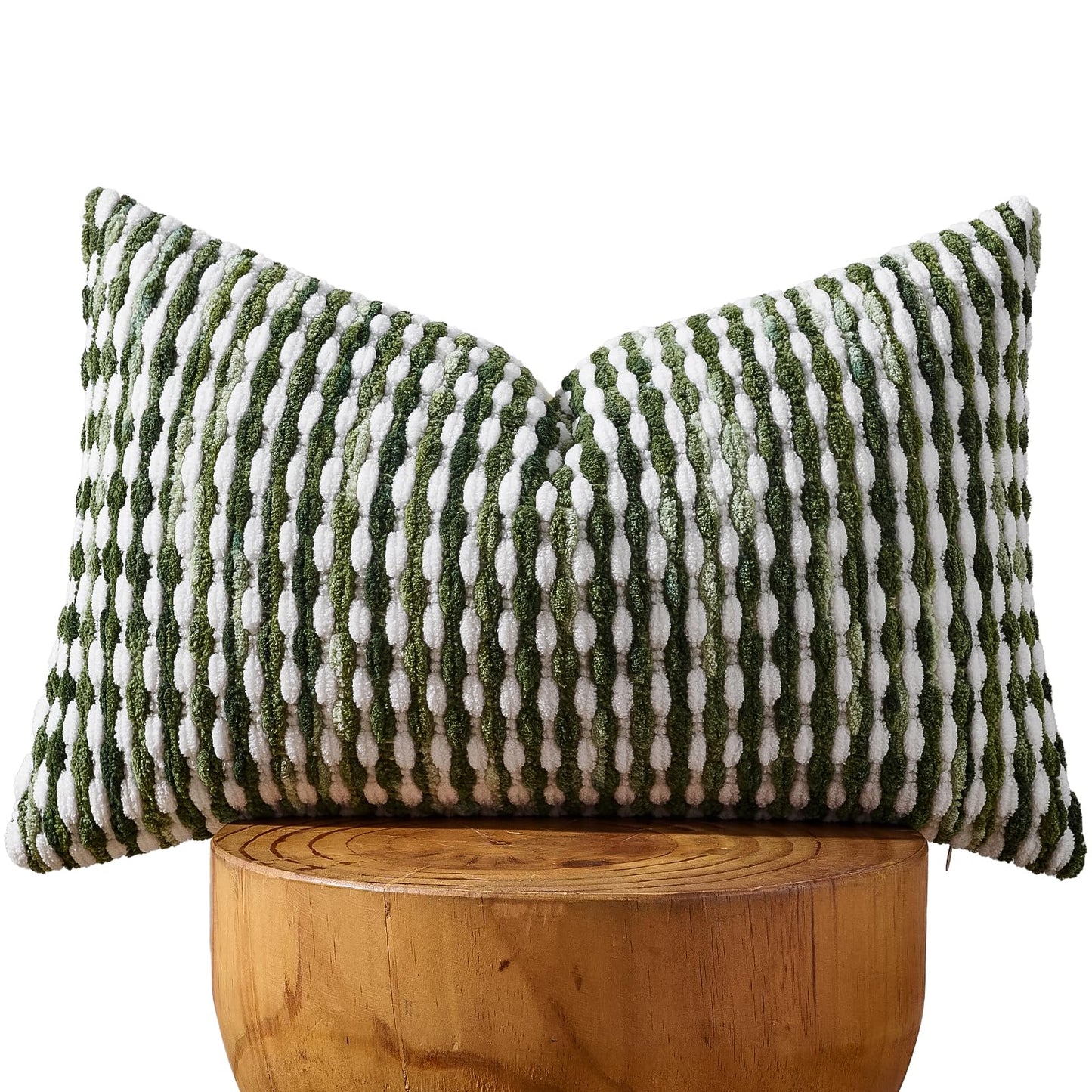 Set of 2 Boho Chenille Pillow Cover Decorative Tufted Pillowcase for Couch Bed Sofa Bedroom Living Room Modern 18 x 18-Inch Brown