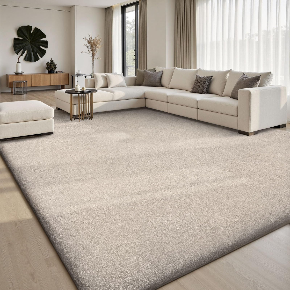 Sour Lemon Area Rugs 9x12 for Living Room Bedroom, Large Carpet Grey Rug | Washable, Non Slip, Big Soft Fluffy Plush Thick, Memory foam, Bedside Nersy Modern Area Rug for Playroom Kids Room