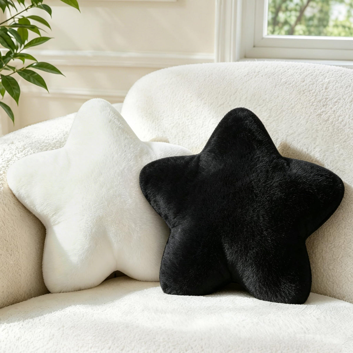 2PCS Star Pillow Set,15.35“ Cute Yellow Decorative Throw Pillows for Bed | Star Shaped Throw Pillows, Soft Faux Plush,PP Cotton Filling, Aesthetic Pillow Cushion for Room Bedroom Sofa Couch Decor