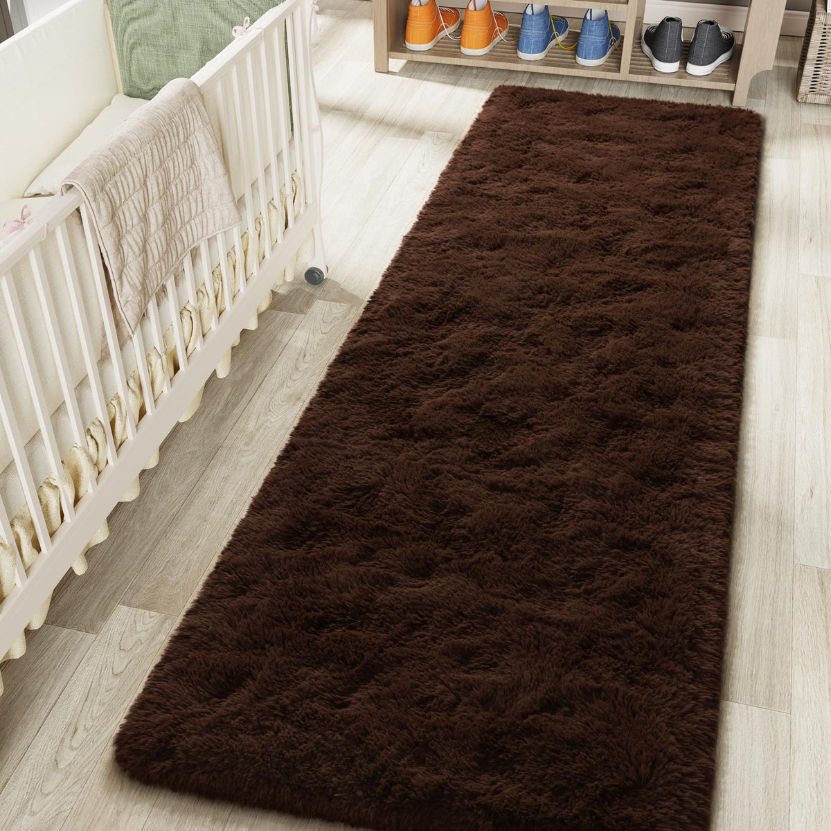 LOCHAS Area Rugs Fluffy Living Room Carpets for Kids Bedroom 6x9, Cream | Ultra Soft Indoor Modern Shaggy Rug for Dorm Nursery Boys Girls Home Decor