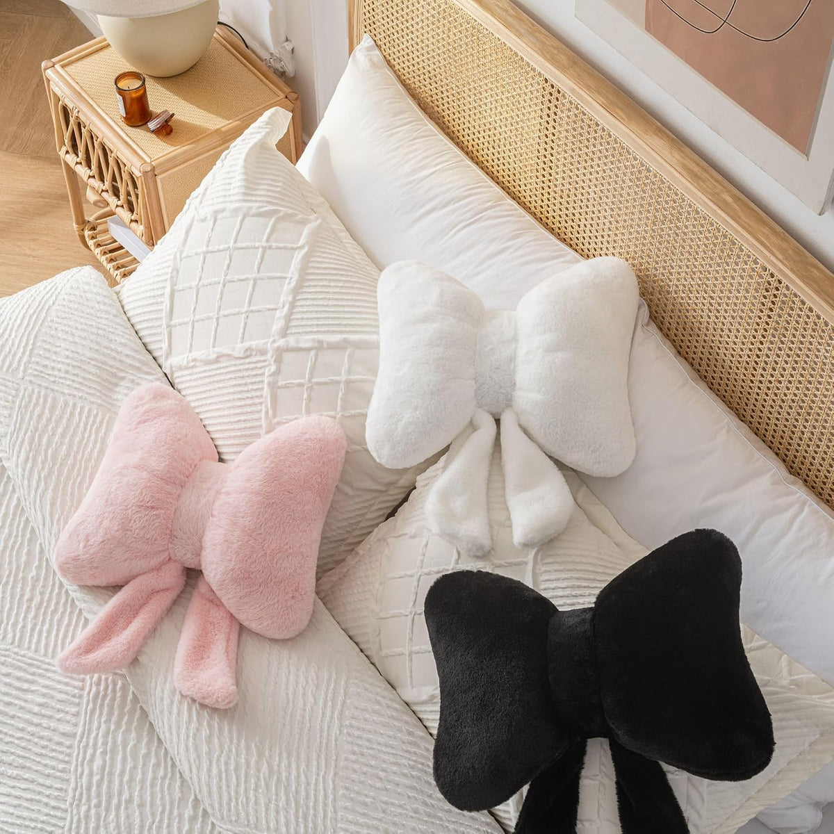 Bow Pillow Throw Pillows Butterfly Shaped Decorative Cute Pillows for Bed Sofa Cute Home Decor,Pink 10 * 8inch