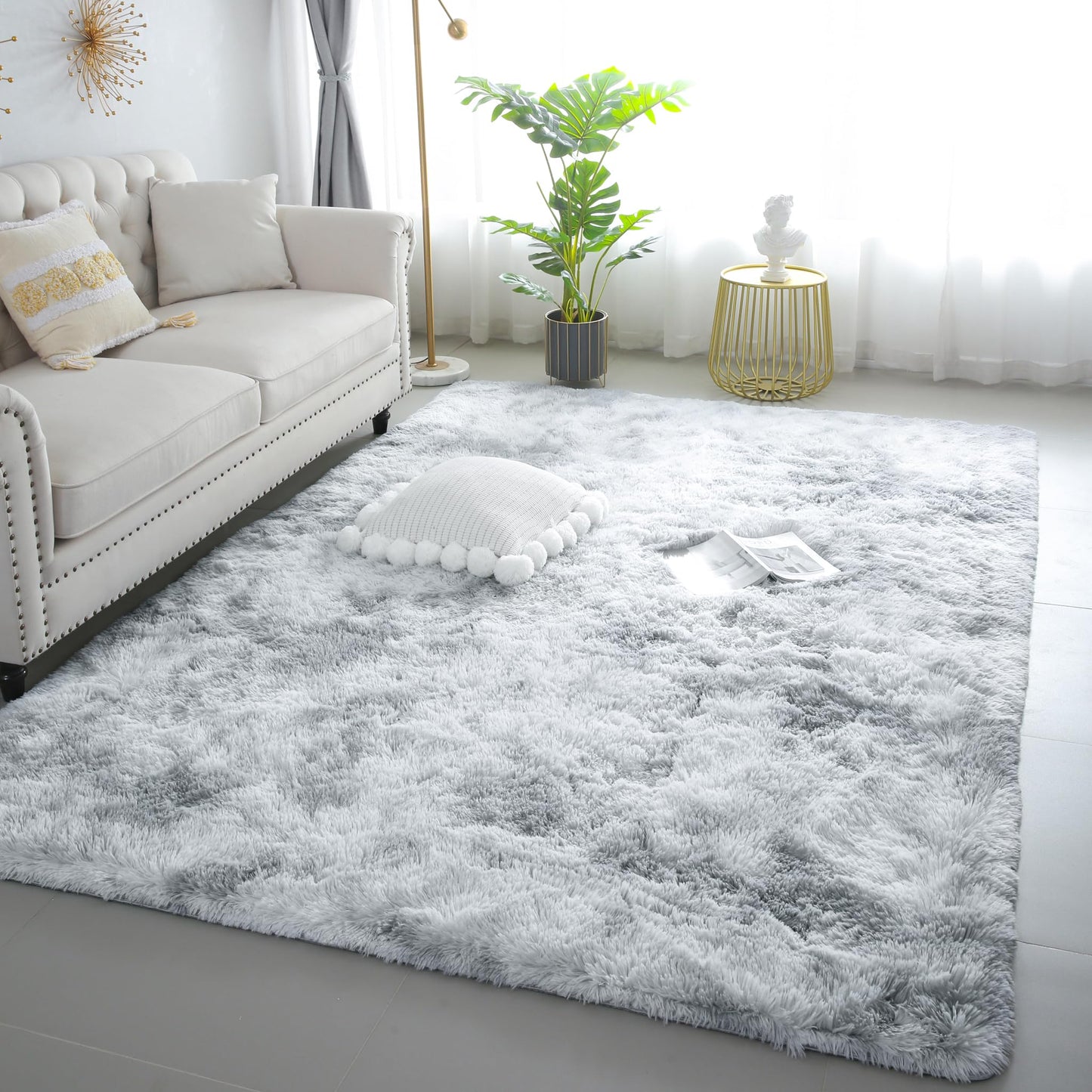 Pink Fluffy 4x6 Area Rugs for Bedroom Girls, Plush Washable Carpet | Area Rug for Kids Room, Nursery, Dorm Room, Non Slip Shaggy Floor Carpet