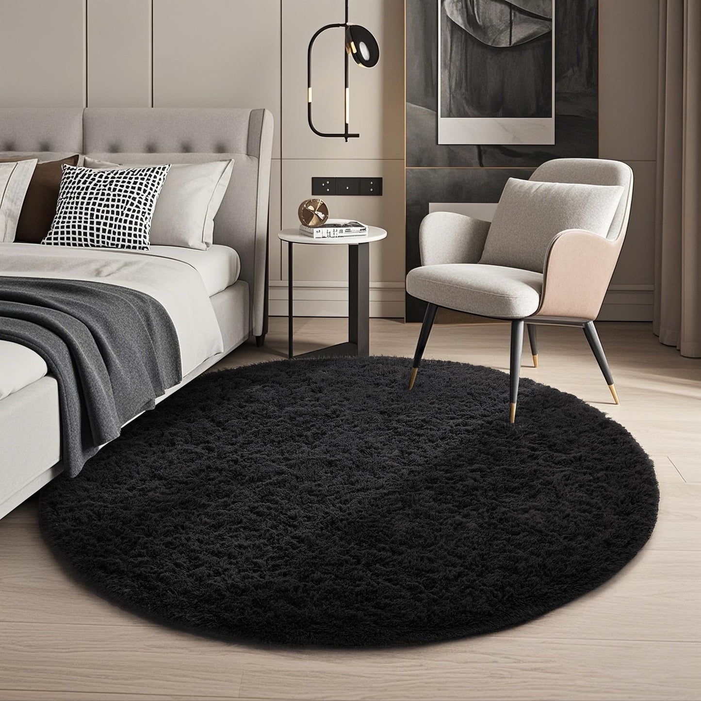 Ophanie 8x10 Area Rugs for Living Room, Washable Non-Slip Fluffy Soft Large Shag Bedroom Carpet, Ivory Big Indoor Nursery Rug, Carpets for Boy and Girls Room Dorm Decor with Over 99 pcs Pile fibers