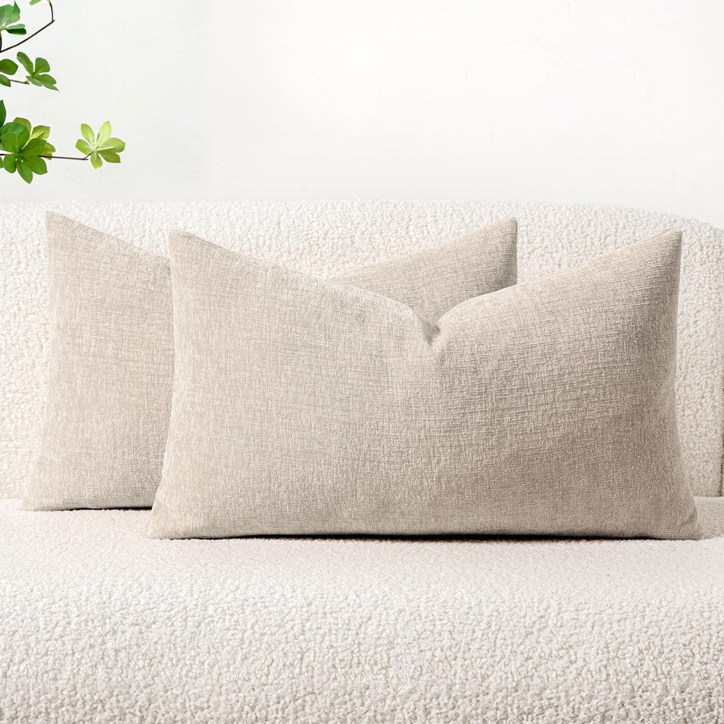 MIULEE Soft Chenille Fall Throw Pillow Covers Burnt Orange 18x18 Pack of 2 | Modern Fall Home Decor, Classic Decorative Pillows, Solid Dyed Cases, Boho Couch Cushion Covers for Sofa Bed Living Room