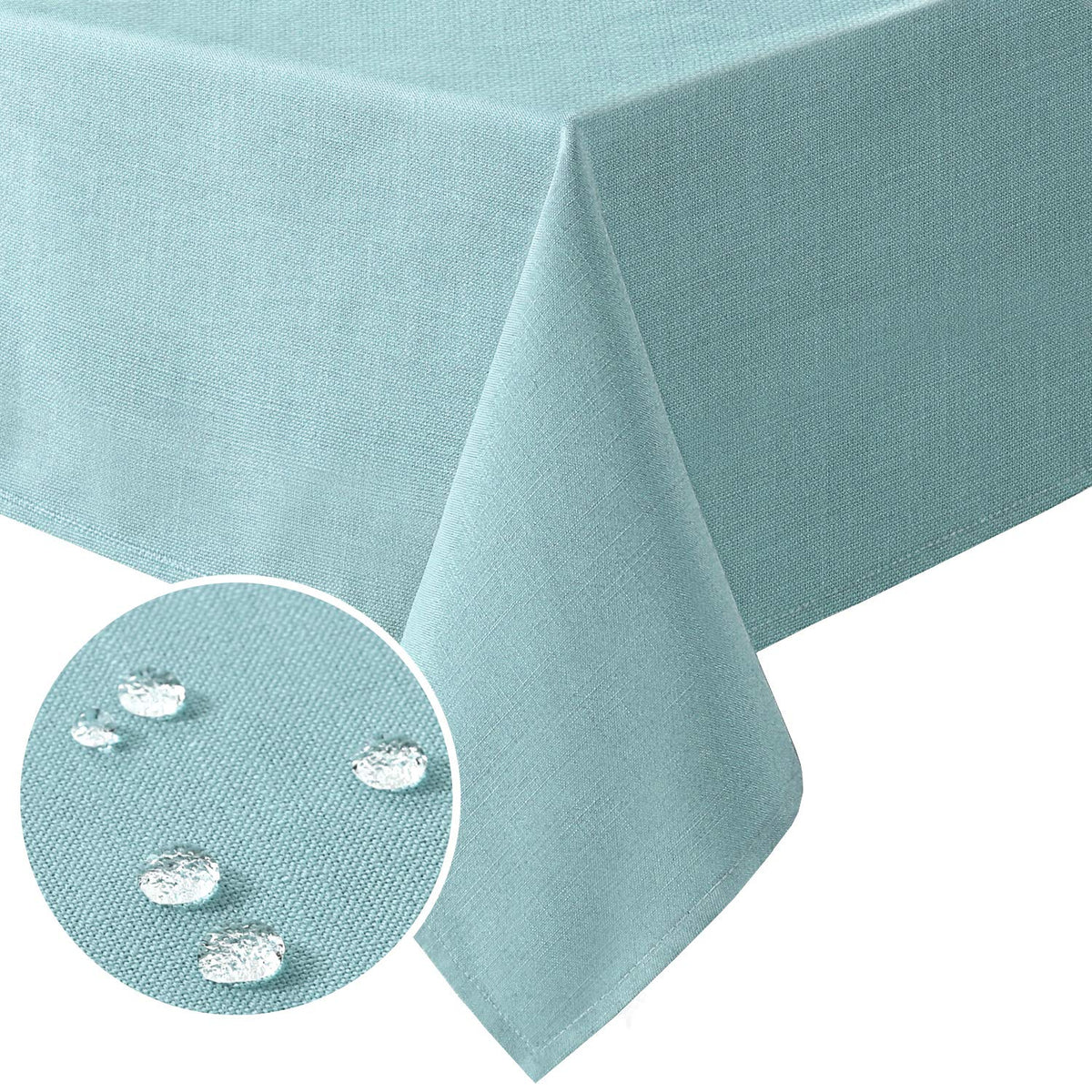 H.VERSAILTEX Linen Textured Table Cloths 60 x 120 Inch Premium Solid Tablecloth Spill-Proof Waterproof Table Cover for Dining Buffet Feature Extra Soft and Thick Fabric Wrinkle Free, Taupe