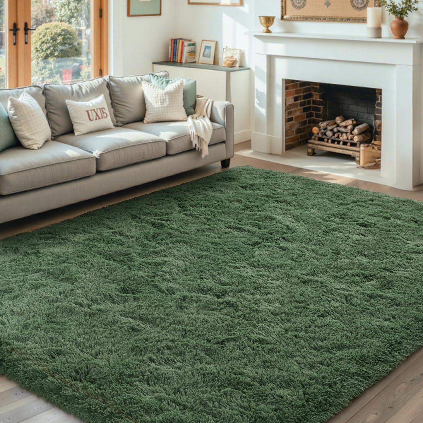 6x9 Ft Large Shag Rugs for Living Room Decor, Tie-Dyed Ultra Soft Fluffy Furry Area Rugs for Bedroom Indoor Floor, Aesthetic Carpet for Kids Home (Dark Grey)