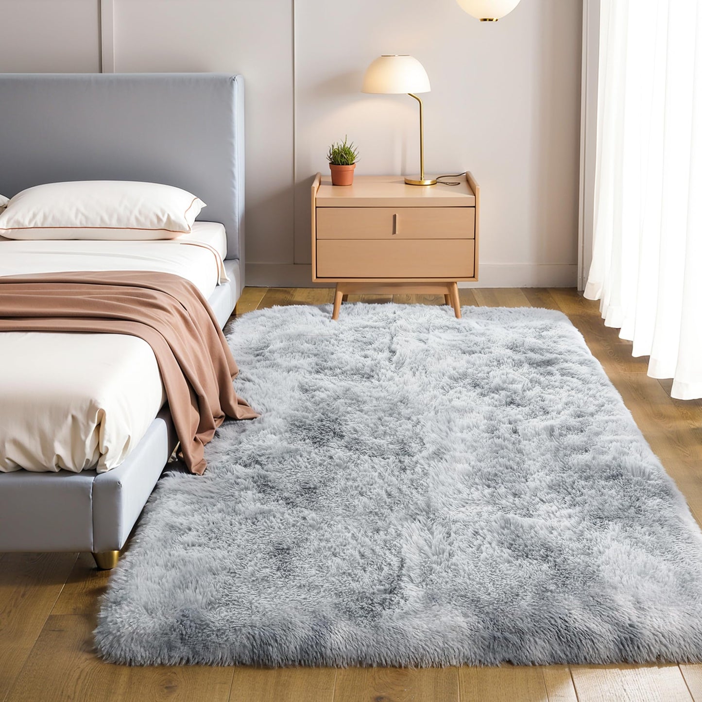 Pink Fluffy 4x6 Area Rugs for Bedroom Girls, Plush Washable Carpet | Area Rug for Kids Room, Nursery, Dorm Room, Non Slip Shaggy Floor Carpet