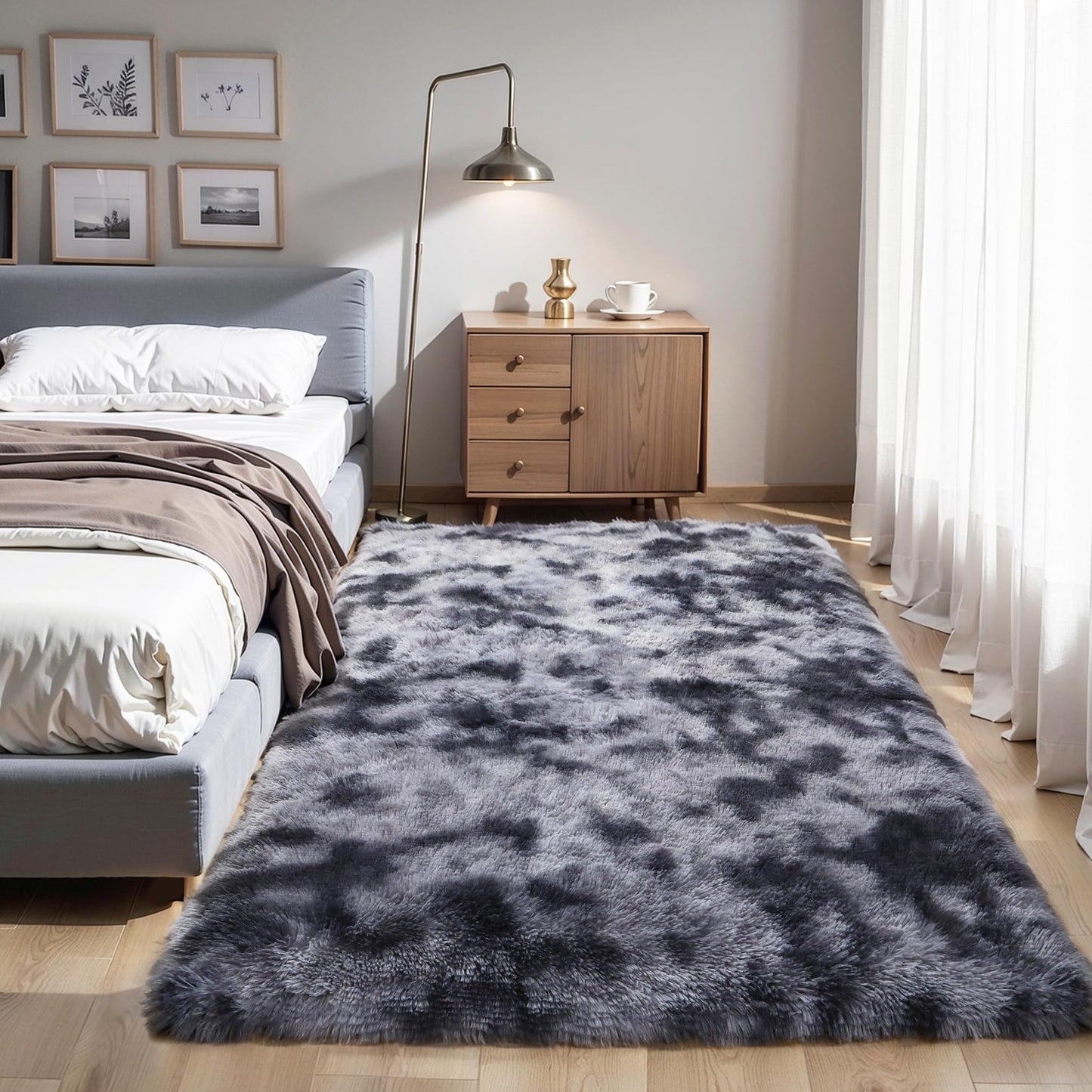 Pink Fluffy 4x6 Area Rugs for Bedroom Girls, Plush Washable Carpet | Area Rug for Kids Room, Nursery, Dorm Room, Non Slip Shaggy Floor Carpet