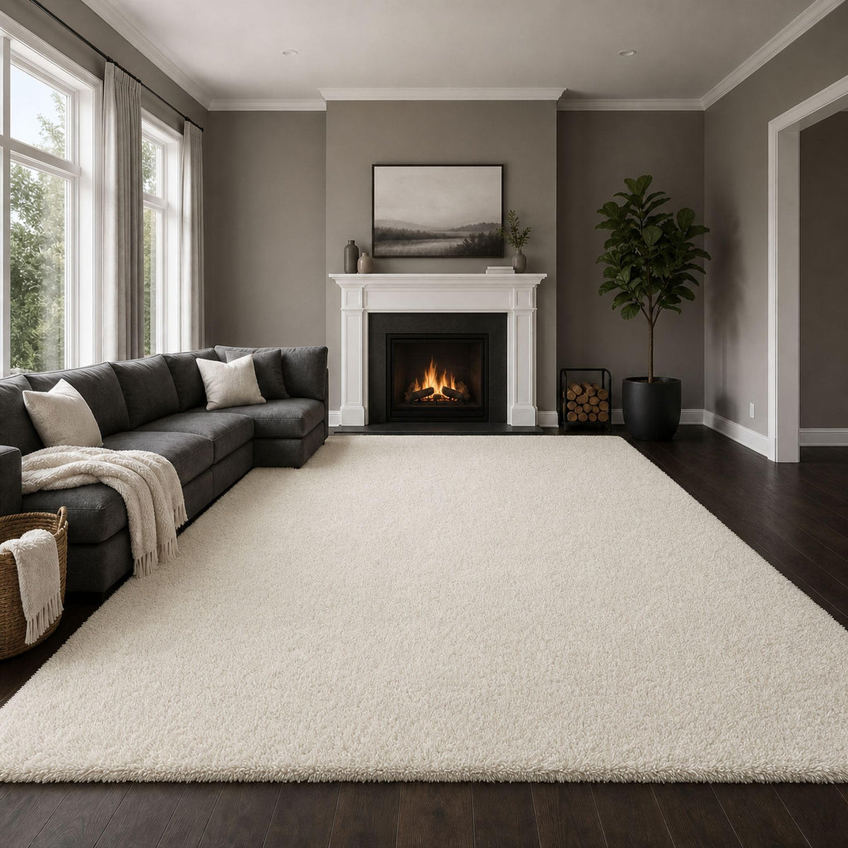 Ophanie Area Rugs for Living Room Bedroom, Washable Non-Slip Fluffy Soft Grey Shag Carpet, Indoor Floor Gray 4x6 Fuzzy Shaggy Living Room Plush Rug for Kids Home Dorm Decor Aesthetic