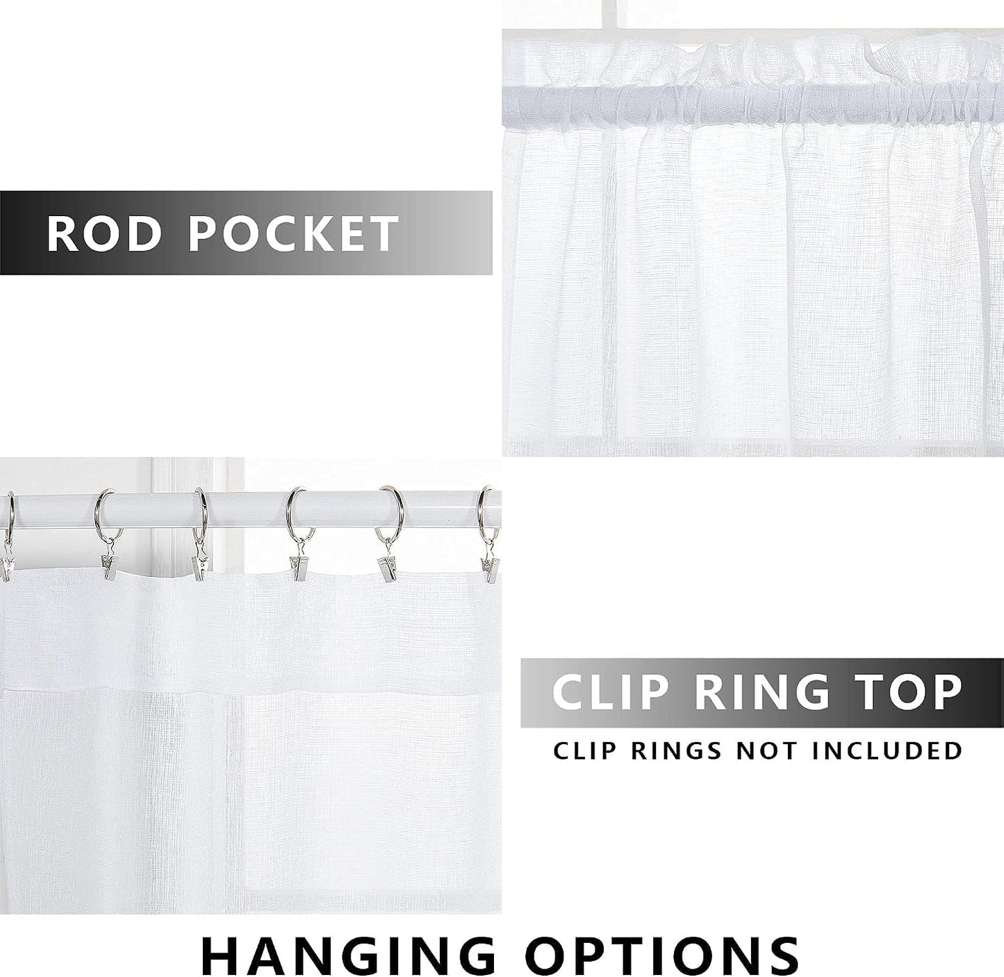 KOUFALL White Sheer Curtains 84 Inches Long 2 Panels,Gauze Cheese Cloth Linen Look Rod Pocket Flowy See Through Curtains for Living Room Bedroom