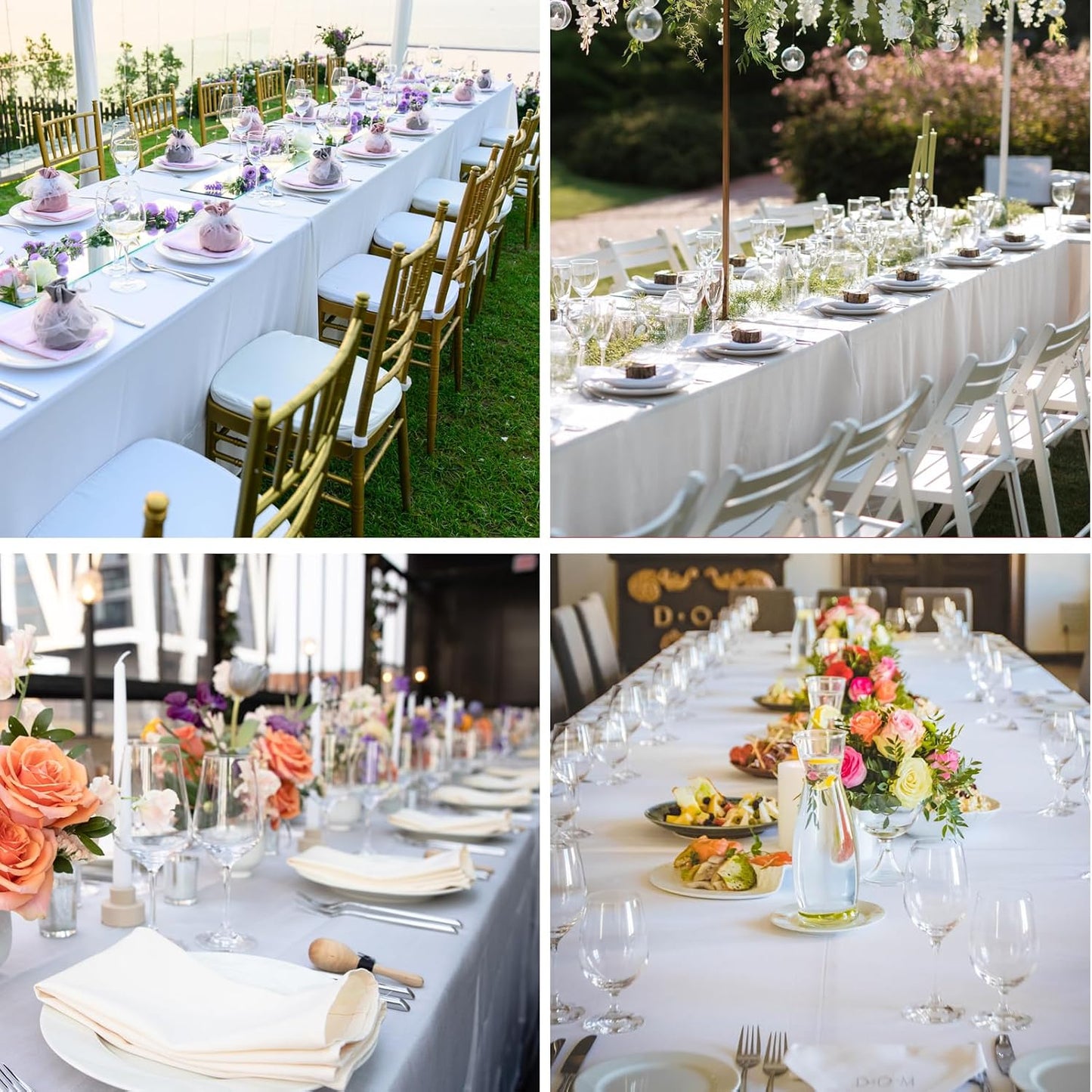 1 Pack White Rectangle Tablecloths 60x84 Inch for 4ft Tables | Washable Decorative Linen Polyester Table Cover for Dining Tables, Banquets Buffets Parties and Weddings