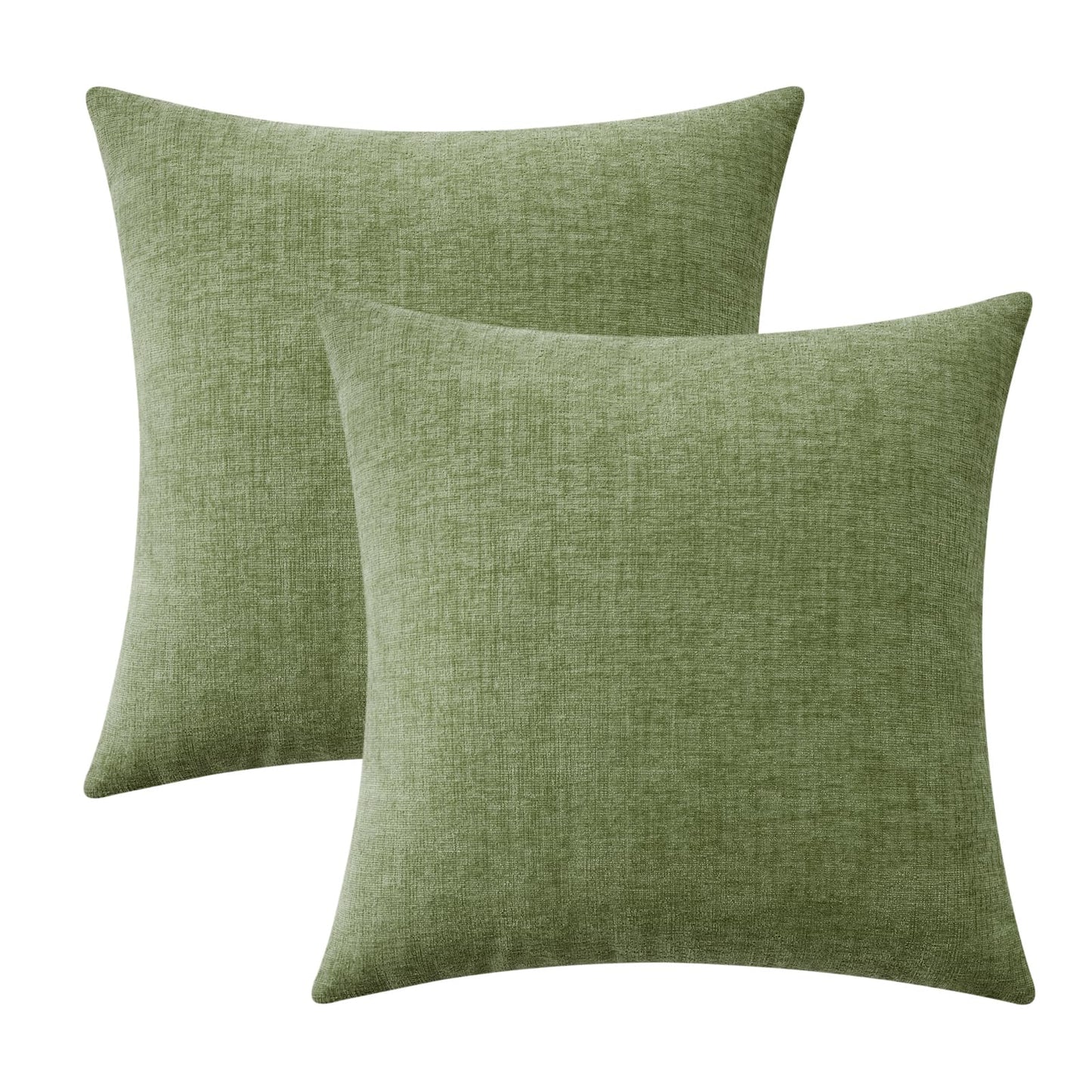 MIULEE Soft Chenille Fall Throw Pillow Covers Burnt Orange 18x18 Pack of 2 | Modern Fall Home Decor, Classic Decorative Pillows, Solid Dyed Cases, Boho Couch Cushion Covers for Sofa Bed Living Room