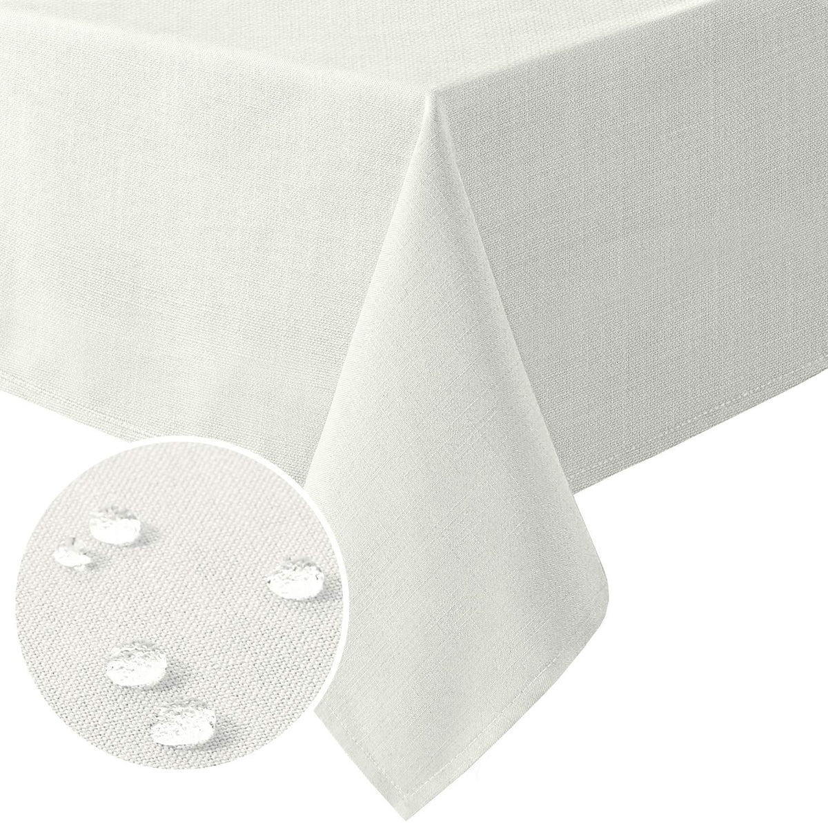 H.VERSAILTEX Linen Textured Table Cloths 60 x 120 Inch Premium Solid Tablecloth Spill-Proof Waterproof Table Cover for Dining Buffet Feature Extra Soft and Thick Fabric Wrinkle Free, Taupe