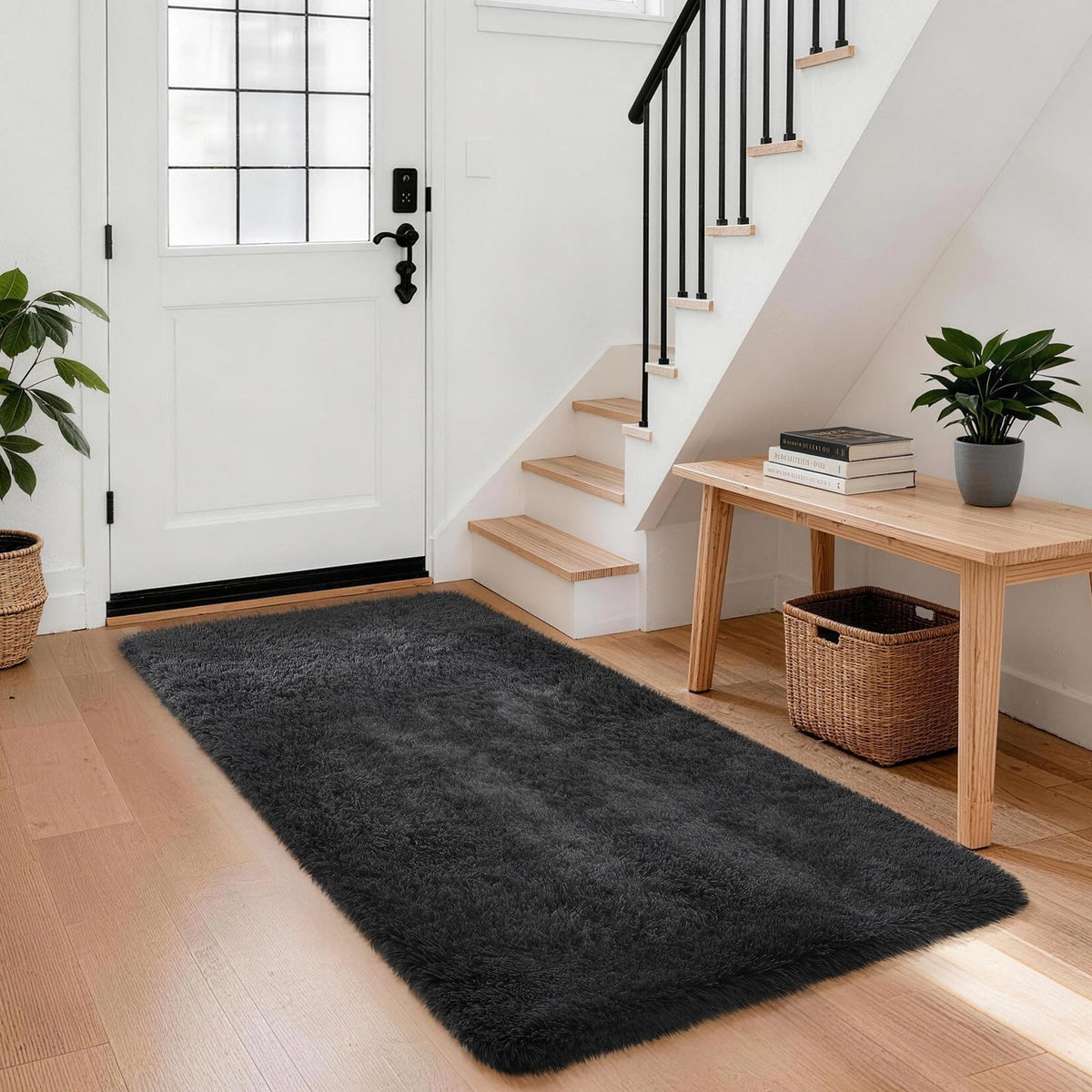 Ophanie 8x10 Area Rugs for Living Room, Washable Non-Slip Fluffy Soft Large Shag Bedroom Carpet, Ivory Big Indoor Nursery Rug, Carpets for Boy and Girls Room Dorm Decor with Over 99 pcs Pile fibers
