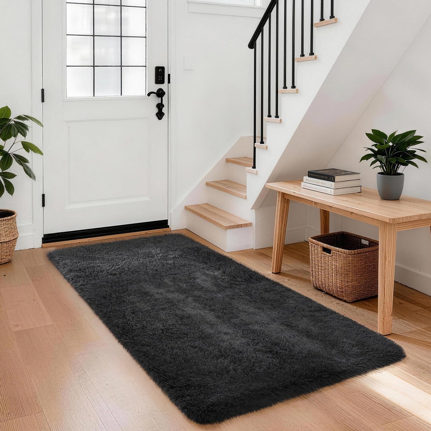 Ophanie Area Rugs for Living Room Bedroom, Washable Non-Slip Fluffy Soft Grey Shag Carpet, Indoor Floor Gray 4x6 Fuzzy Shaggy Living Room Plush Rug for Kids Home Dorm Decor Aesthetic