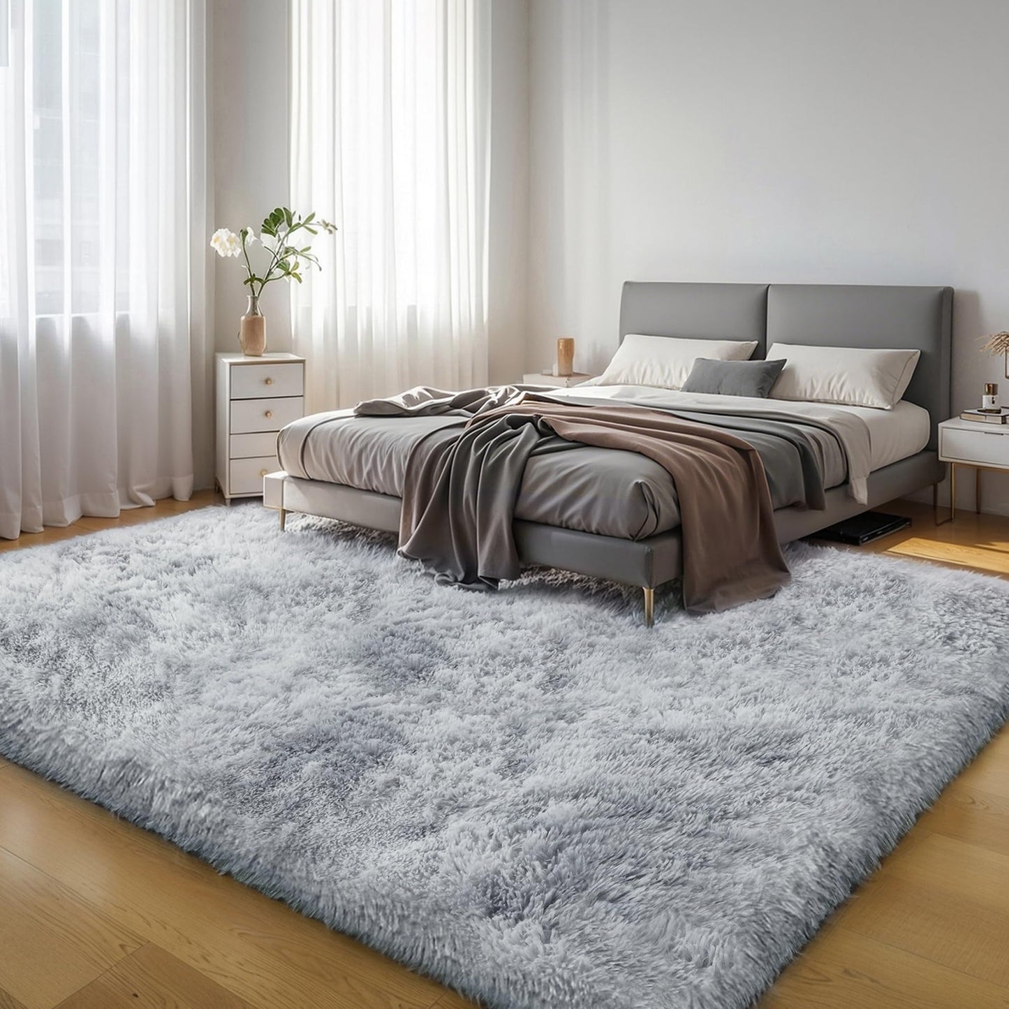 Pink Fluffy 4x6 Area Rugs for Bedroom Girls, Plush Washable Carpet | Area Rug for Kids Room, Nursery, Dorm Room, Non Slip Shaggy Floor Carpet
