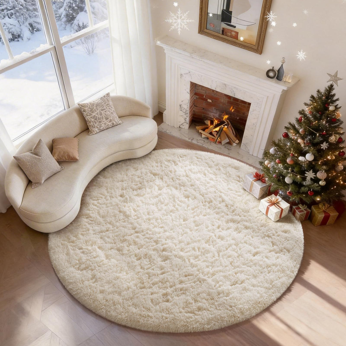 Ophanie Area Rugs for Living Room Bedroom, Washable Non-Slip Fluffy Soft Grey Shag Carpet, Indoor Floor Gray 4x6 Fuzzy Shaggy Living Room Plush Rug for Kids Home Dorm Decor Aesthetic
