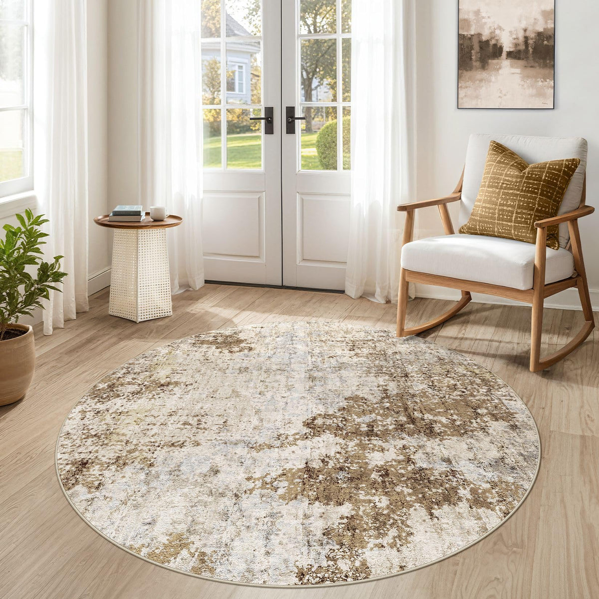 DMOYEST 8x10 Area Rug for Living Room Washable Abstract Indoor Carpet | Neutral Modern Low Pile Rugs Kid & Pet Friendly Large Soft Thin Carpet for Bedroom Dining Room - Grey Blue