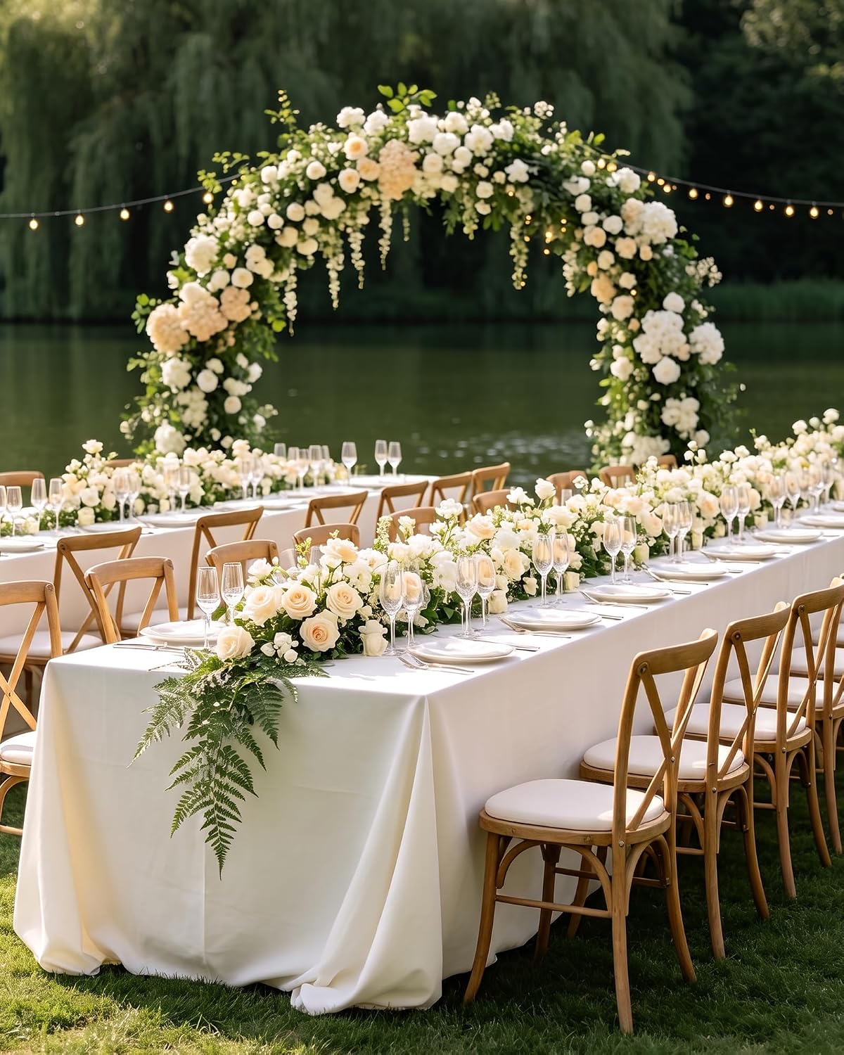 White Polyester Table Cloth, 6 Pack, 60 x 102 in | Rectangle, 5 ft Tables, Washable, Wrinkle Resistant, Weddings Parties
