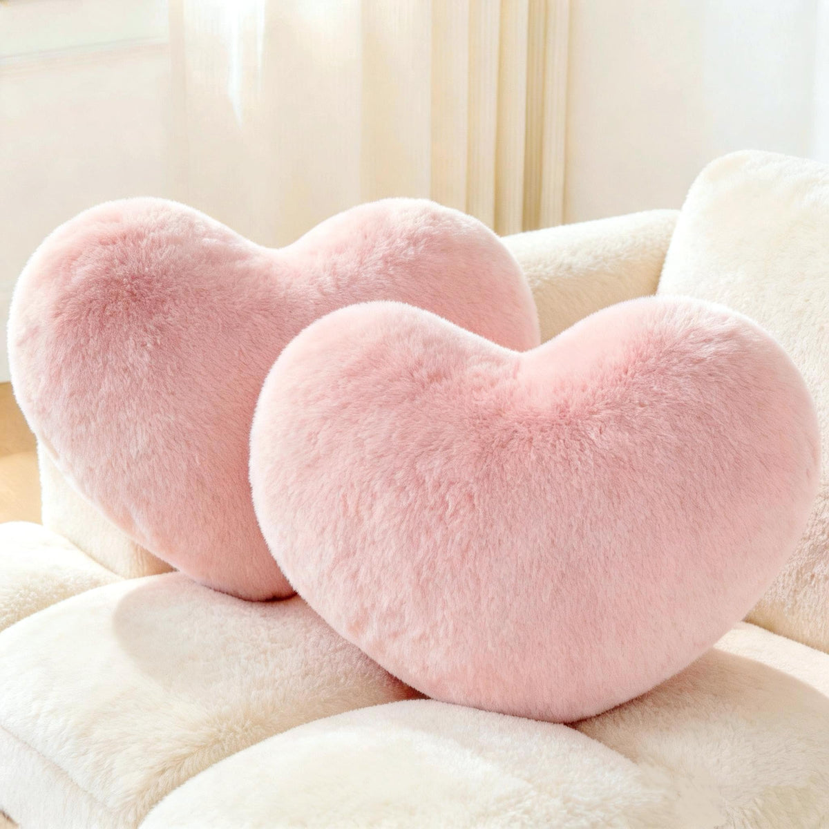 2PCS Throw Pillows Cute Room Decor Heart Pillow Home Decor Decorative Couch Pillows Bed Pillows Outdoor Pillows Valentine Gifts,White 9"*13"