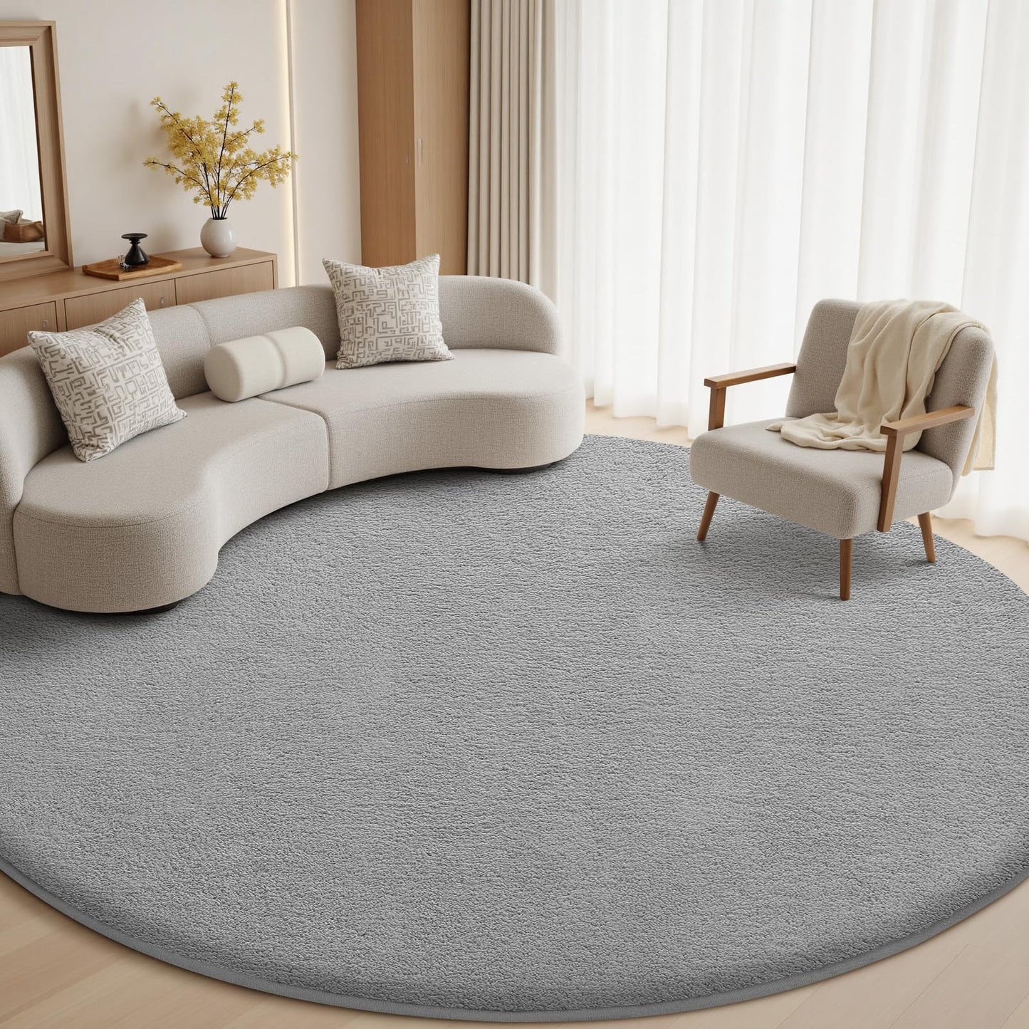 Sour Lemon Area Rugs 9x12 for Living Room Bedroom, Large Carpet Grey Rug | Washable, Non Slip, Big Soft Fluffy Plush Thick, Memory foam, Bedside Nersy Modern Area Rug for Playroom Kids Room