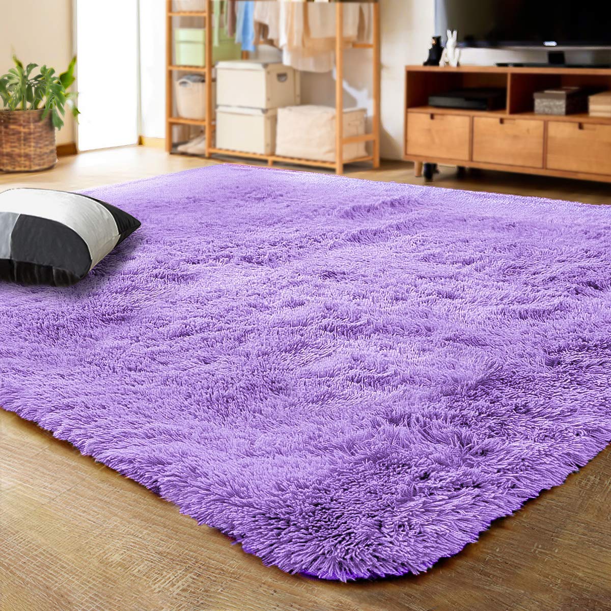 LOCHAS Area Rugs Fluffy Living Room Carpets for Kids Bedroom 6x9, Cream | Ultra Soft Indoor Modern Shaggy Rug for Dorm Nursery Boys Girls Home Decor