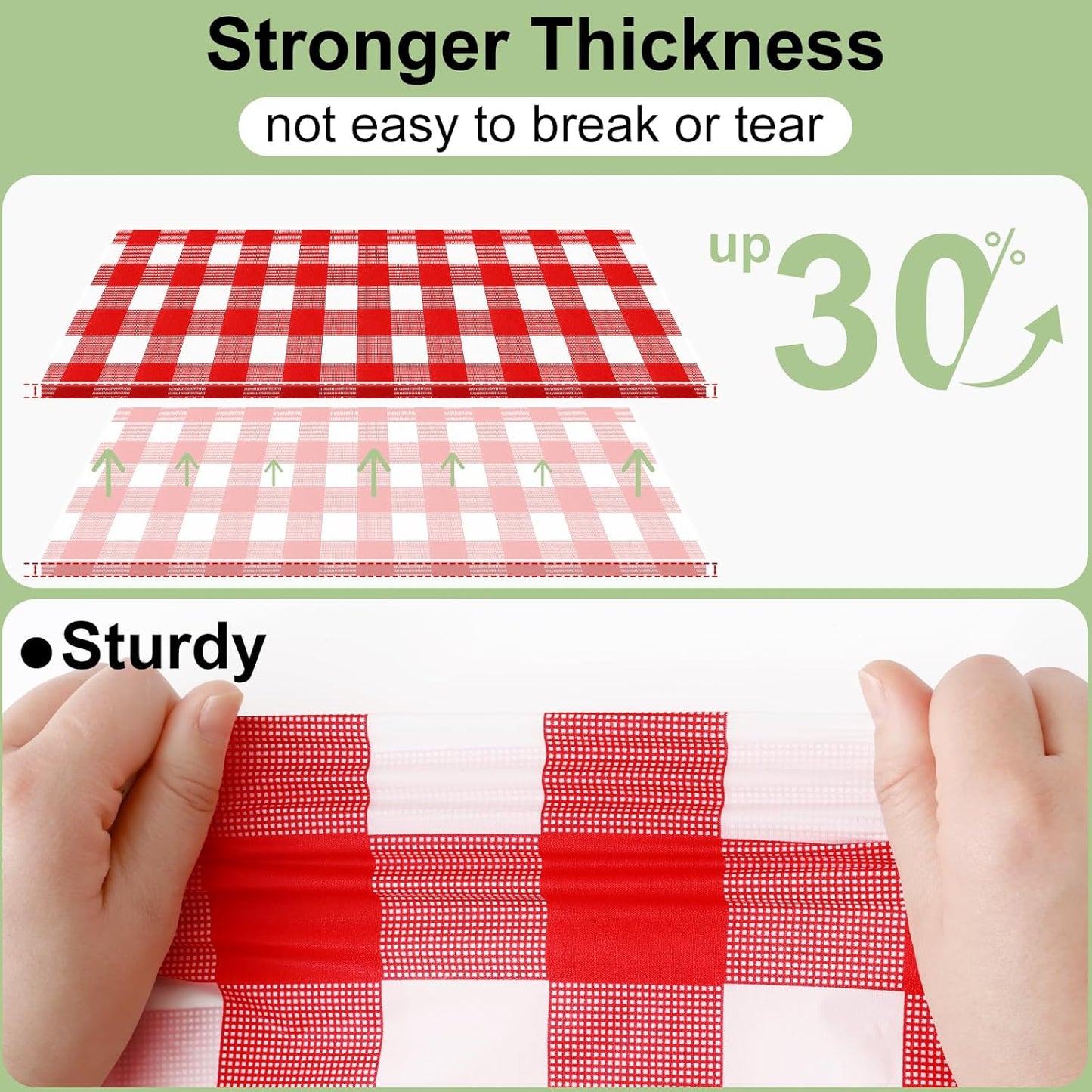 4 Packs Buffalo Disposable Table Cloth, 54 x 108 Inch Waterproof Plastic Tablecloth, Rectangle Red and White Checkered Table Covers for Picnic, Birthday, Party, Back to School