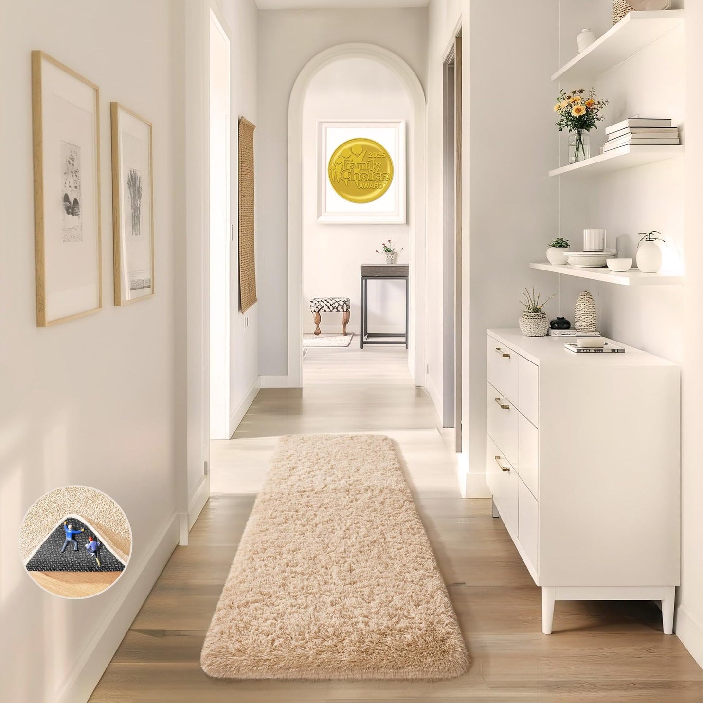 Ophanie Area Rugs for Living Room Bedroom, Washable Non-Slip Fluffy Soft Grey Shag Carpet, Indoor Floor Gray 4x6 Fuzzy Shaggy Living Room Plush Rug for Kids Home Dorm Decor Aesthetic