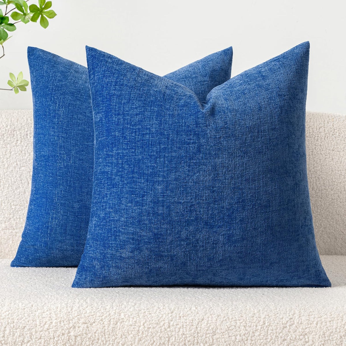 MIULEE Soft Chenille Fall Throw Pillow Covers Burnt Orange 18x18 Pack of 2 | Modern Fall Home Decor, Classic Decorative Pillows, Solid Dyed Cases, Boho Couch Cushion Covers for Sofa Bed Living Room
