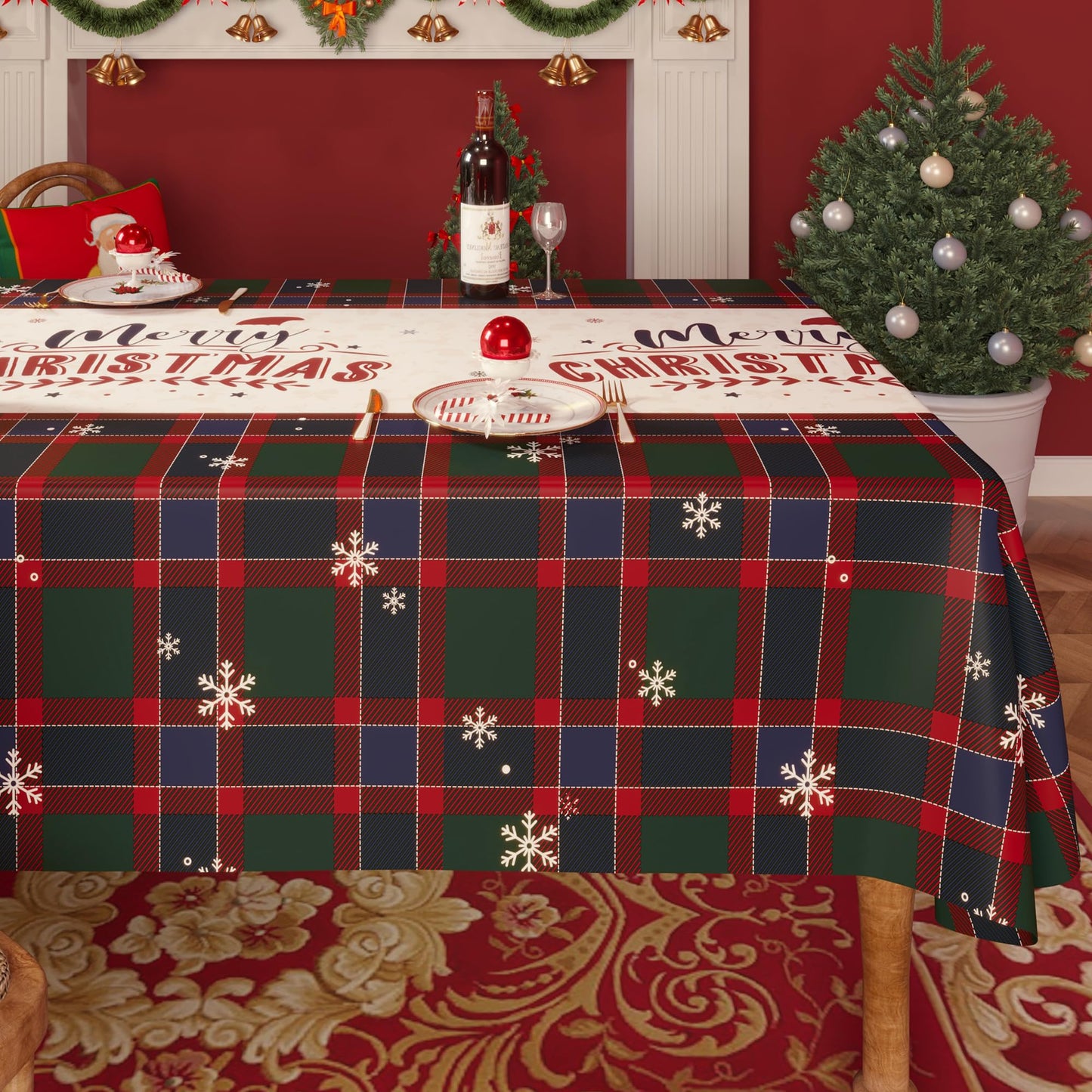 Rectangle Table Cloth,100% Waterproof Tablecloth Oil Proof Spill Proof Vinyl Table Cloth, Wipe Clean Plastic Table Cover for Dining, Camping, Indoor and Outdoor 52" x 70",Leaves