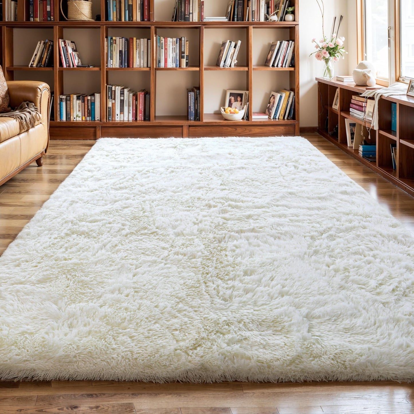 Pink Fluffy 4x6 Area Rugs for Bedroom Girls, Plush Washable Carpet | Area Rug for Kids Room, Nursery, Dorm Room, Non Slip Shaggy Floor Carpet