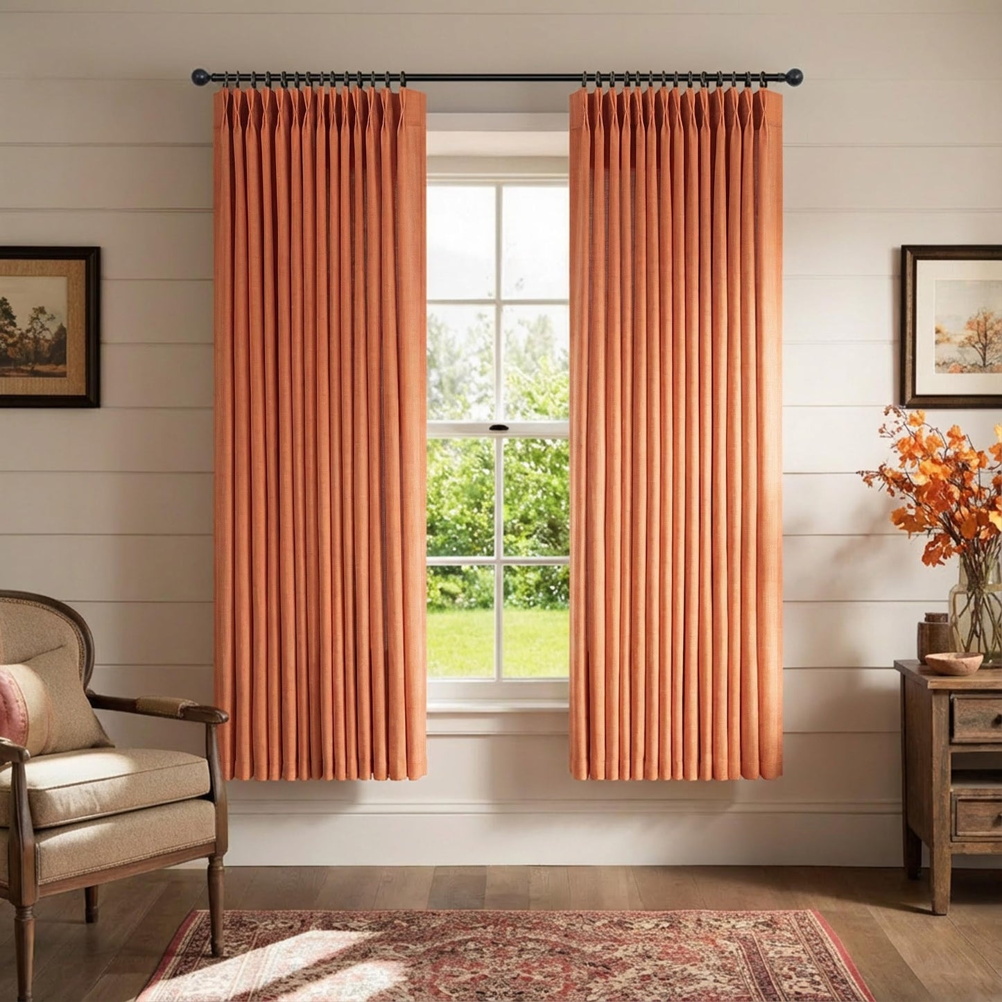 White Linen Pleated Curtains 84 Inches Long for Bedroom Back Tab Light Filtering Sheer Pinch Pleat Drapes Hook Ring Modern Farmhouse Coastal Cotton Textured Gauze Curtain Living Room 84 Length 2 Panel