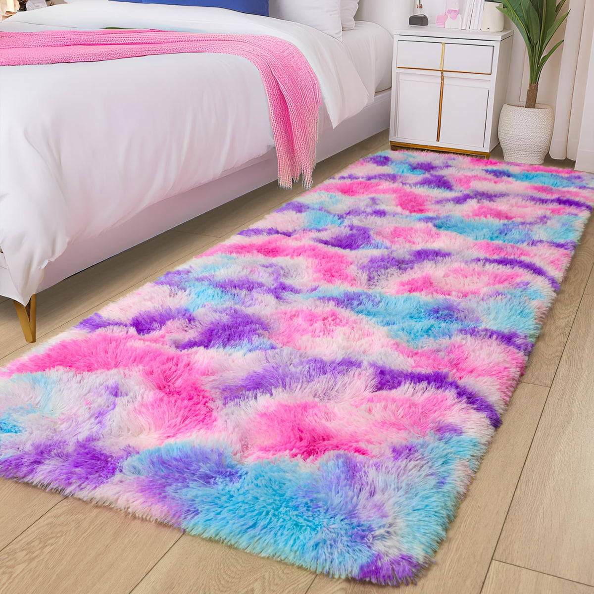 Area Rugs 9x12 for Living Room, Super Soft Fluffy Rugs for Bedroom | Modern Shaggy Rug Fuzzy Carpets for Kids, Plush Indoor Nursery Home Decor Rug with Non-Slip Bottom, Black