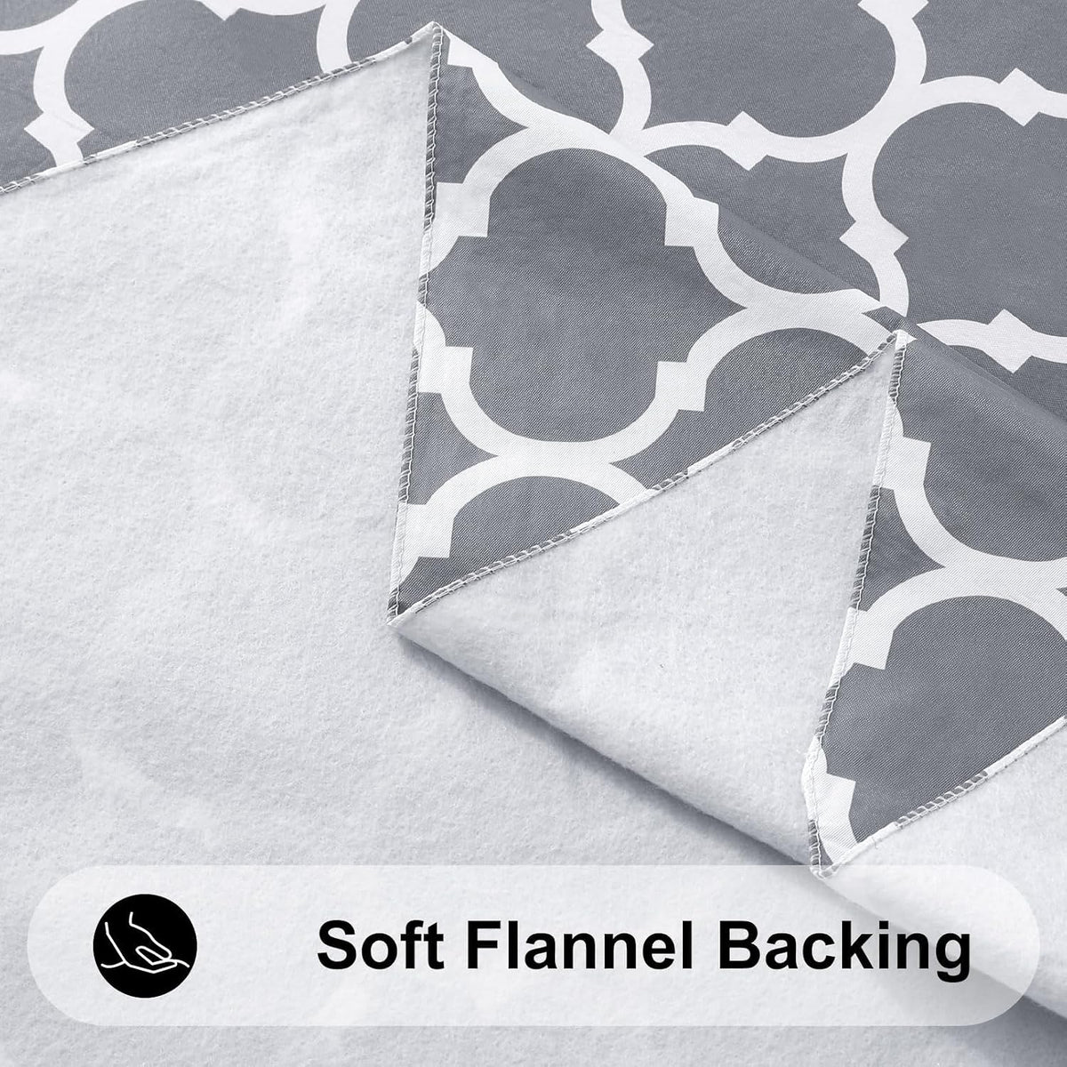 Smiry Rectangle Table Cloth, Flannel Backed Vinyl Tablecloth, 60"x84" | Waterproof Plastic Tablecloths, Wipeable Table Cover for Dining, Indoor and Outdoor (Grey)