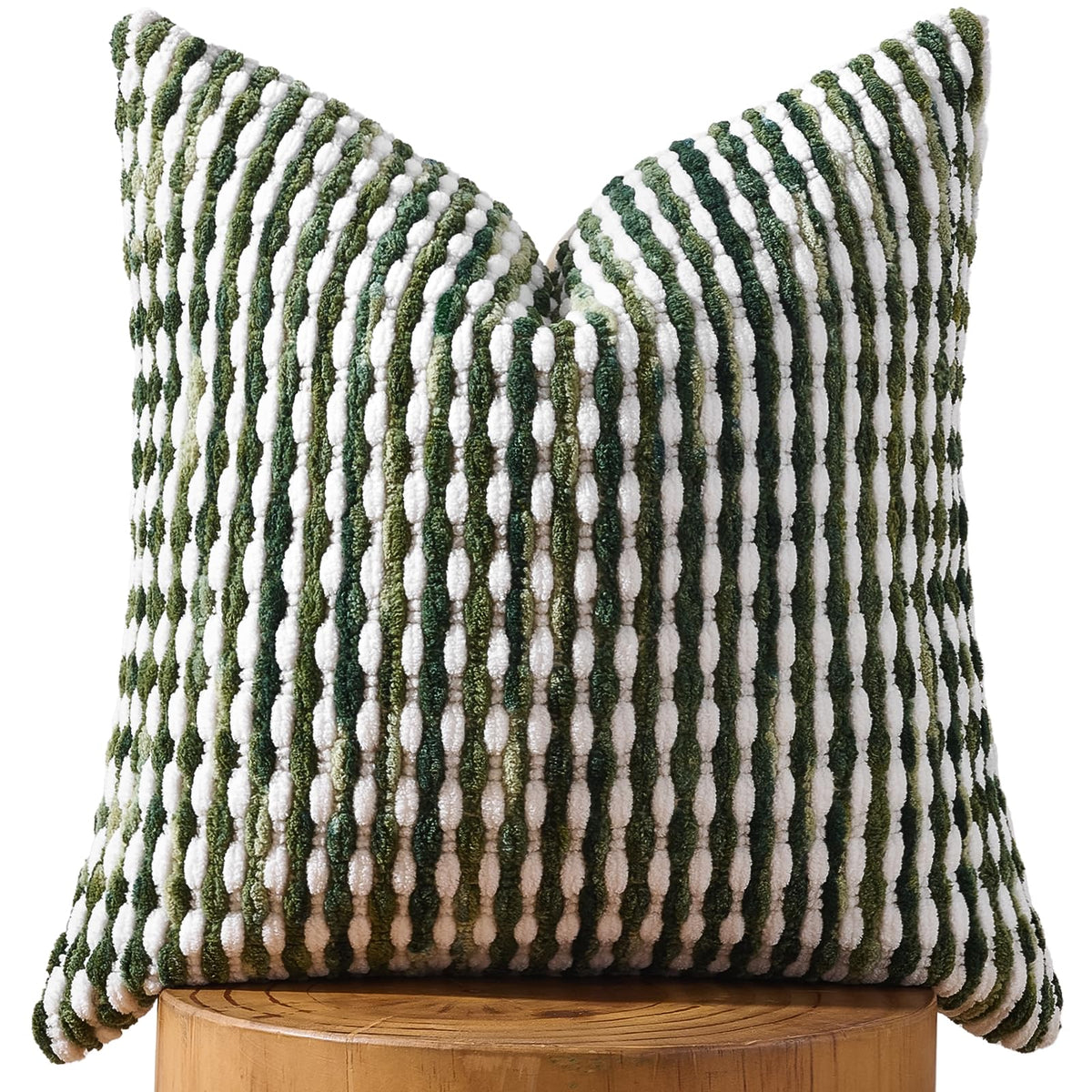 Set of 2 Boho Chenille Pillow Cover Decorative Tufted Pillowcase for Couch Bed Sofa Bedroom Living Room Modern 18 x 18-Inch Brown