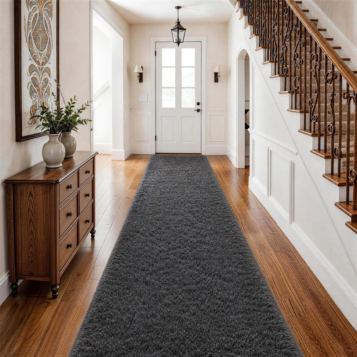 Ophanie 8x10 Area Rugs for Living Room, Washable Non-Slip Fluffy Soft Large Shag Bedroom Carpet, Ivory Big Indoor Nursery Rug, Carpets for Boy and Girls Room Dorm Decor with Over 99 pcs Pile fibers